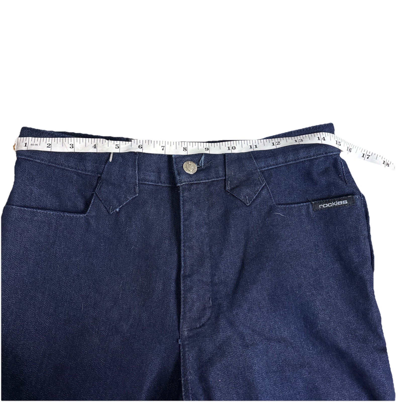 Vintage Relaxed Fit Rockies Jeans Bareback Dark Wash Western 80s Rodeo 28L B8,B9