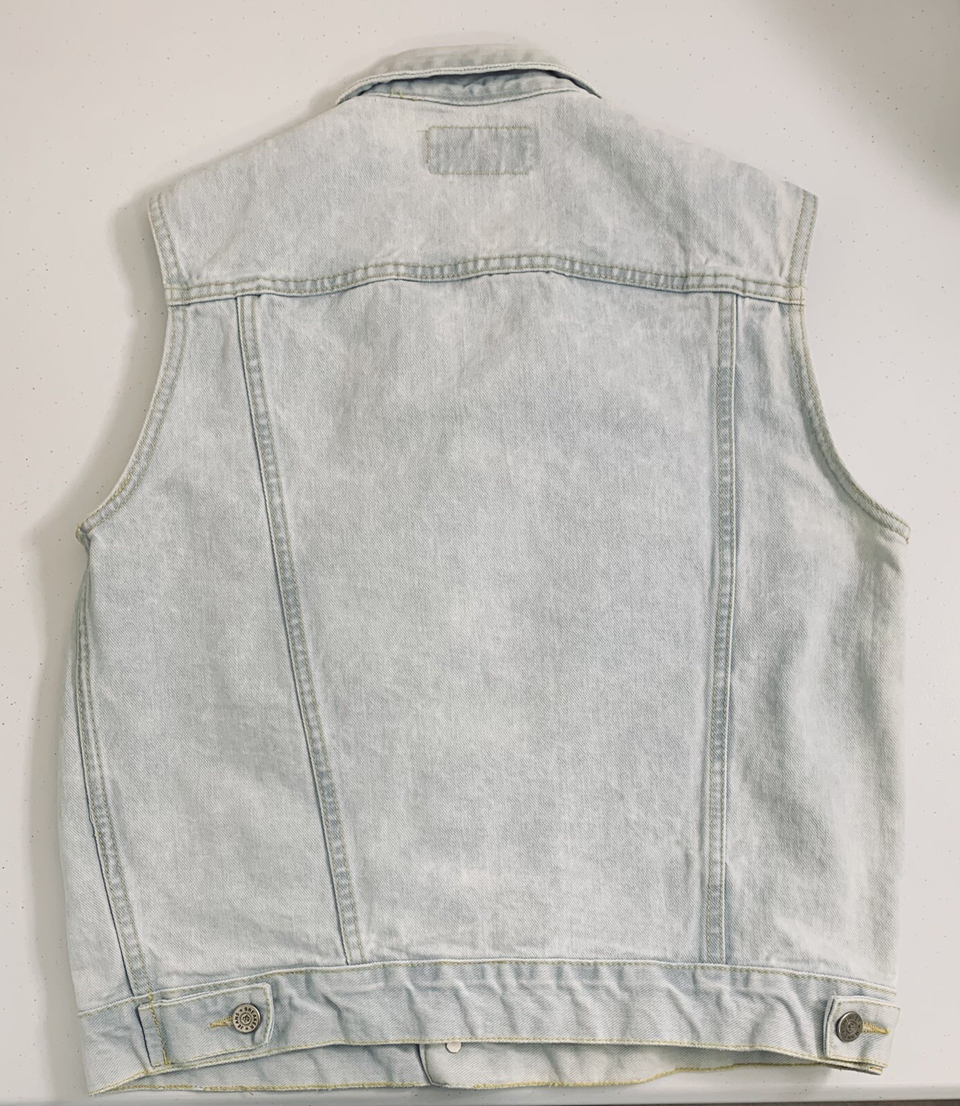 Vintage Breaker Jeans Light Wash Blue Denim Vest