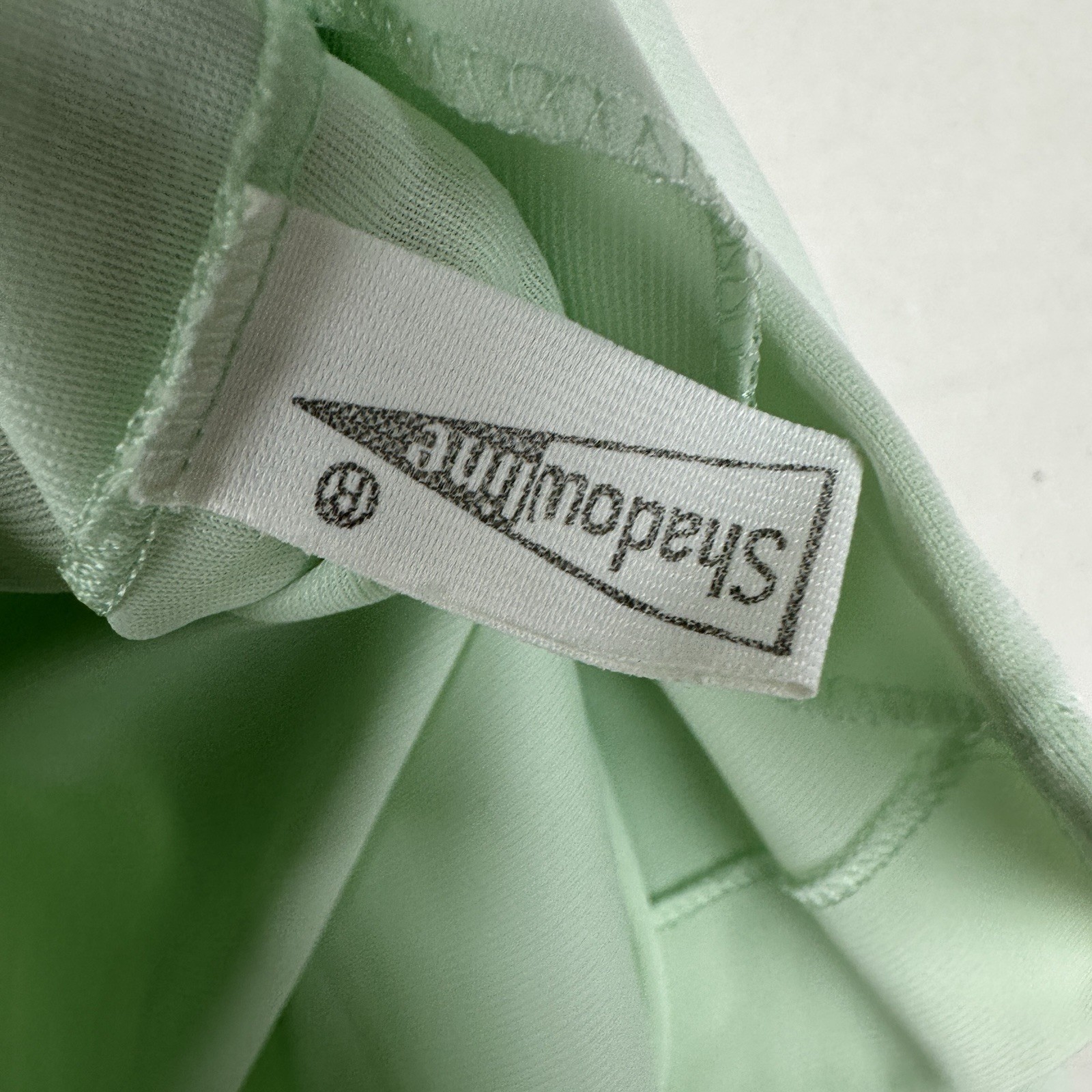 Vintage Shadowline PJ Top Bed Jacket Aqua Nylon Lace Medium Youth Buttons Pocket