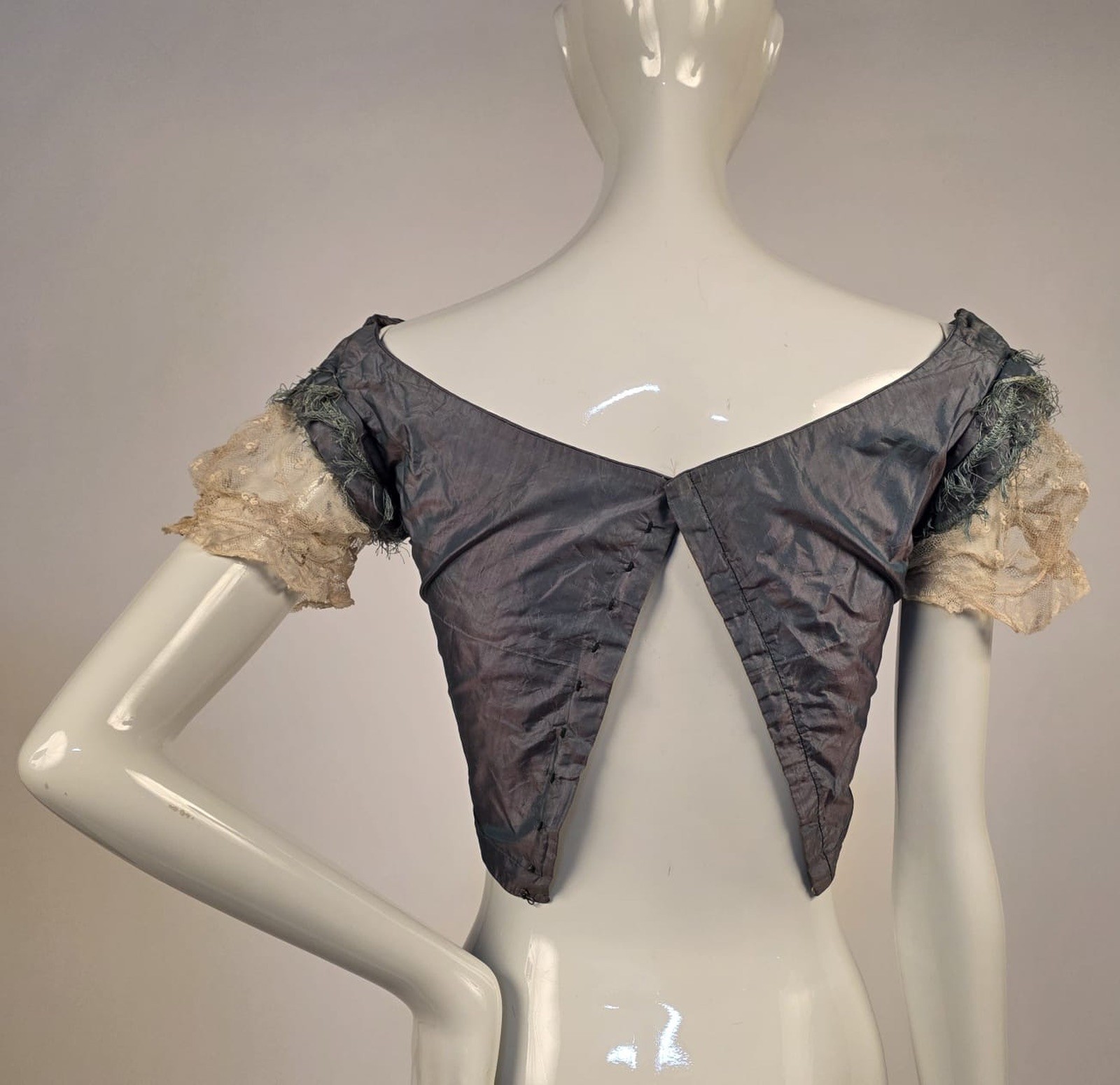 CIVIL WAR 1860’S SILK BALL GOWN BODICE FR ORIGINAL GEORGIA ESTATE
