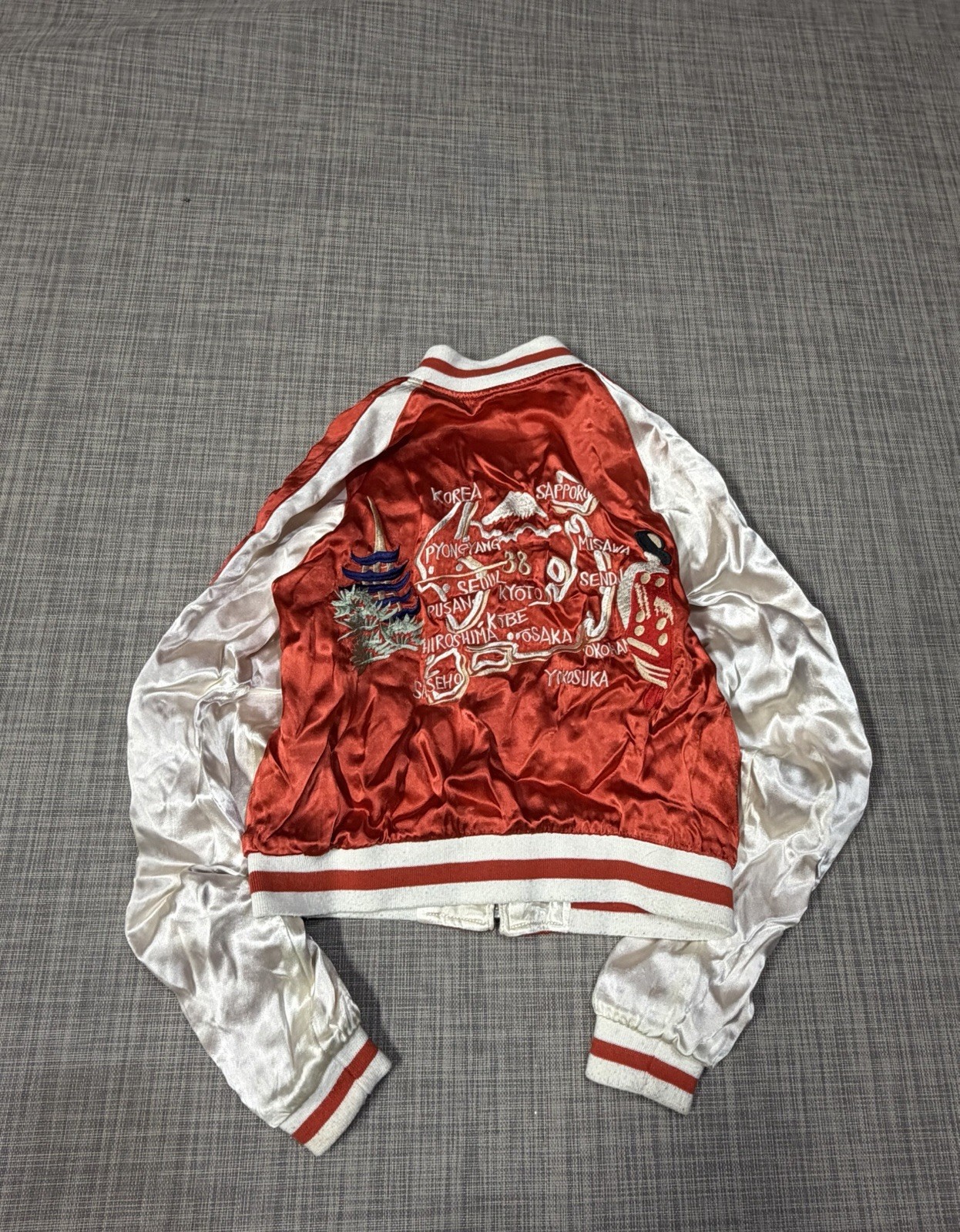 VTG Sukajan Souvenir Jacket, Woman’s Sz S Japanese-Style Embroidery Reversible