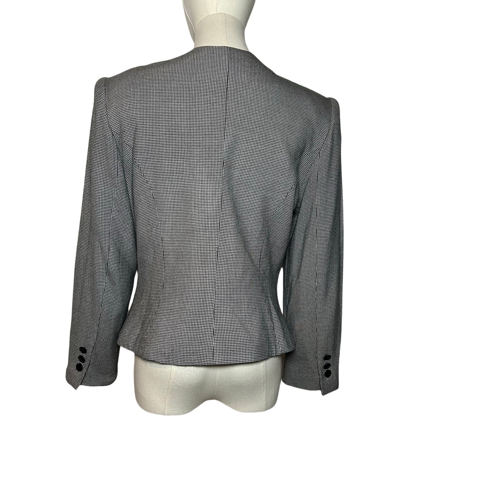 VTG 80s Gray Power Blazer Petite 8 Dark Academia Preppy Minimalism Office Siren