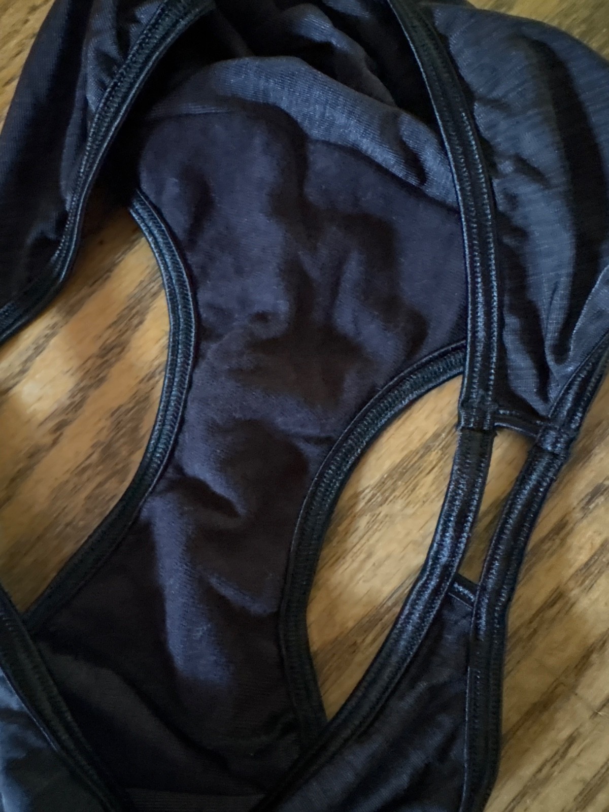 Vtg Y2K Vanity Fair Satin BLACK String Bikini Panty Underwear Size 6 Medium