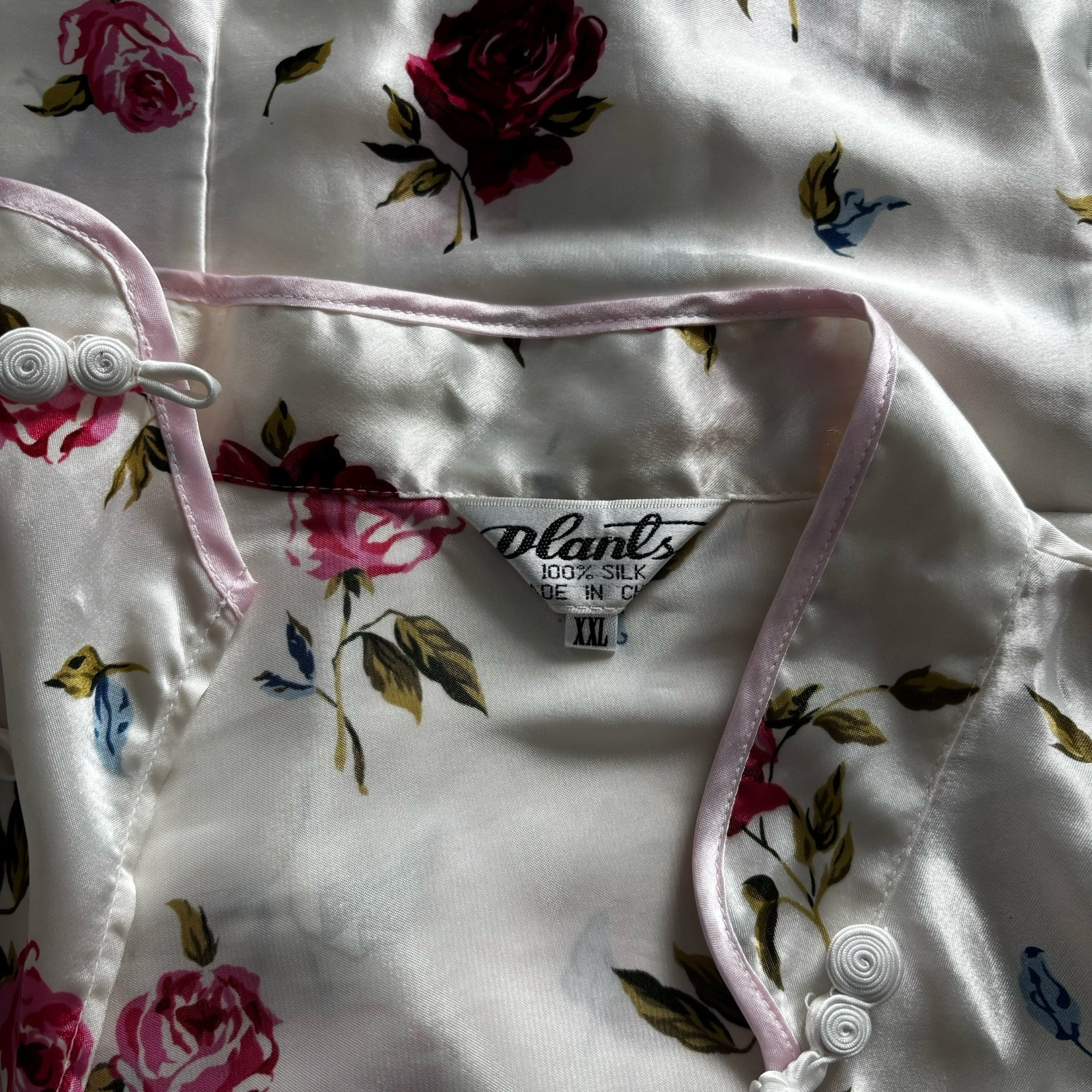 100% Silk Maxi Nightdress Dress Gown By Plants Floral Cottagecore Fairycore *