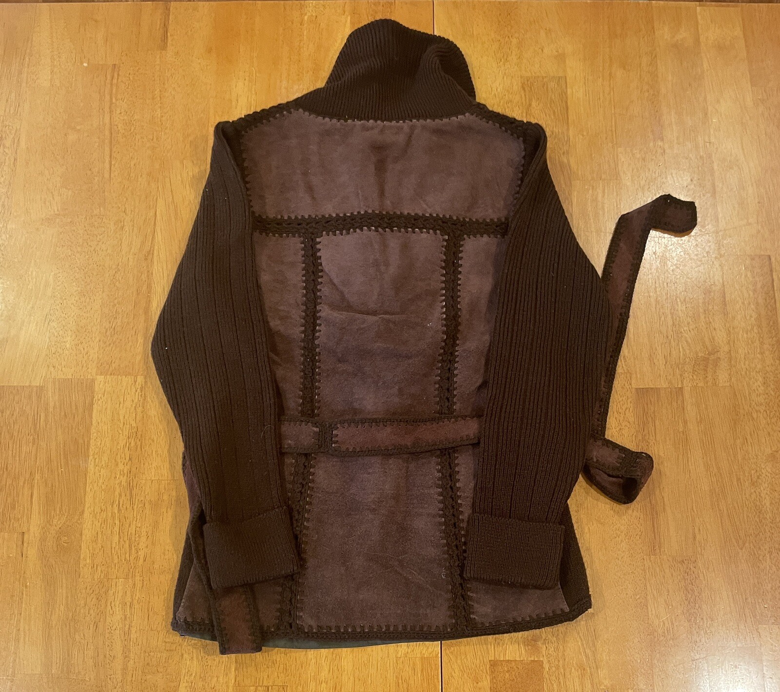 Vintage Cowhide Split Leather Shirt Women’s Small Jacket Large Coat 1970’s