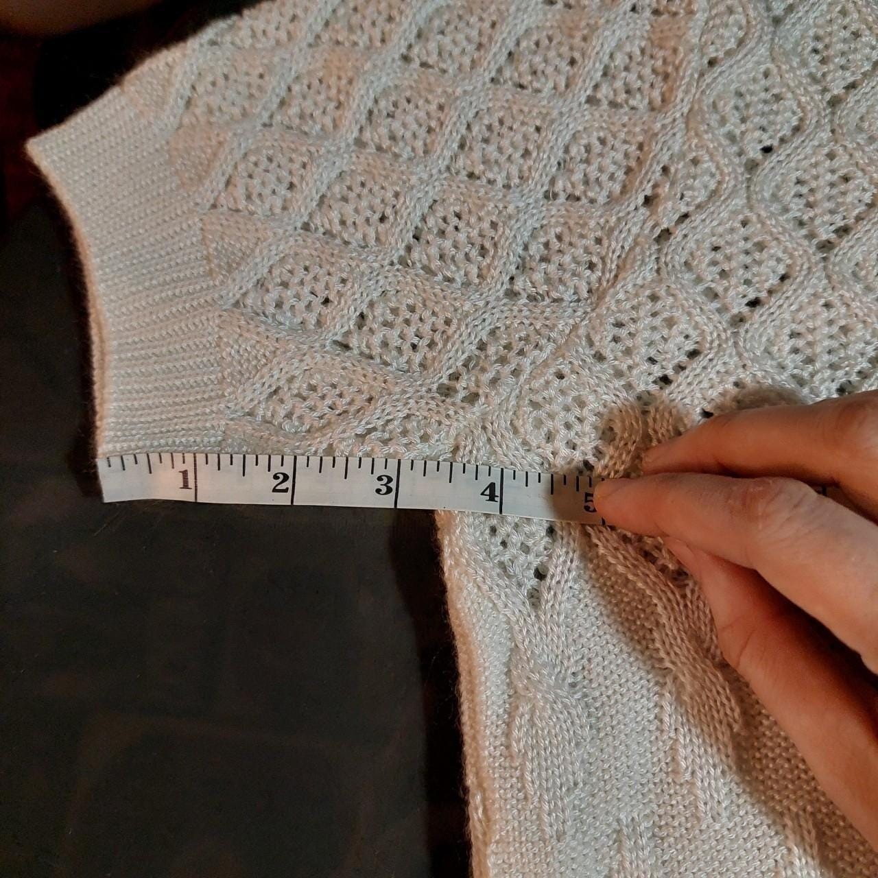 Vintage made in USA white crochet short sleeve top.