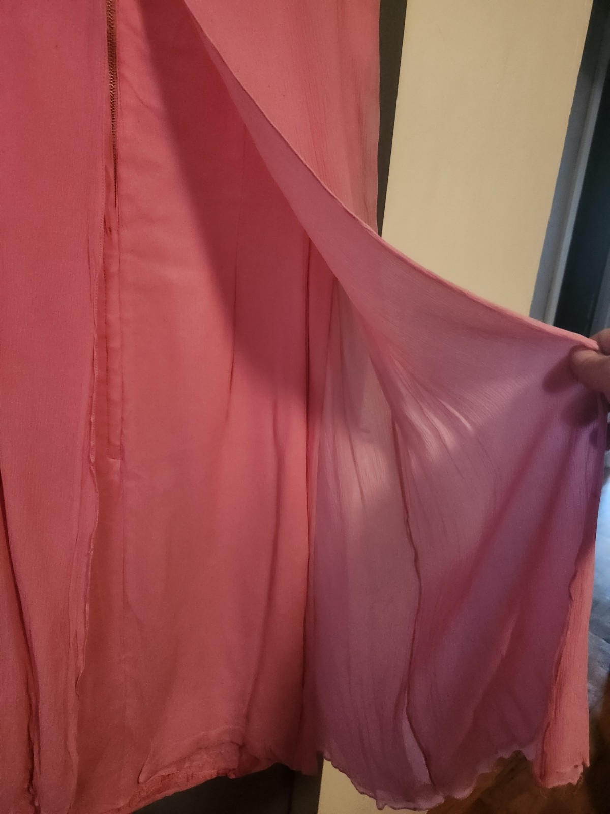 Vintage 1960s pink Cocktail Dress Beaded Layered S
