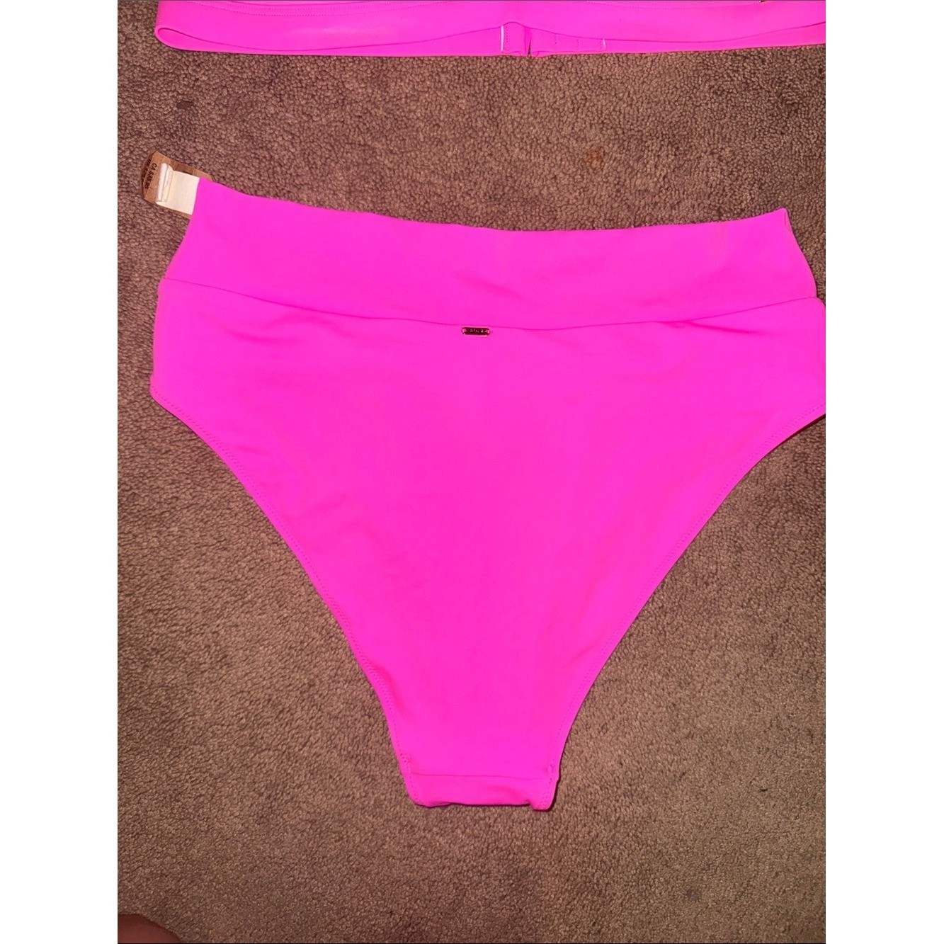 NWT Victoria’s Secret PINK Neon Pink High-Waist Bikini Set Size XLarge