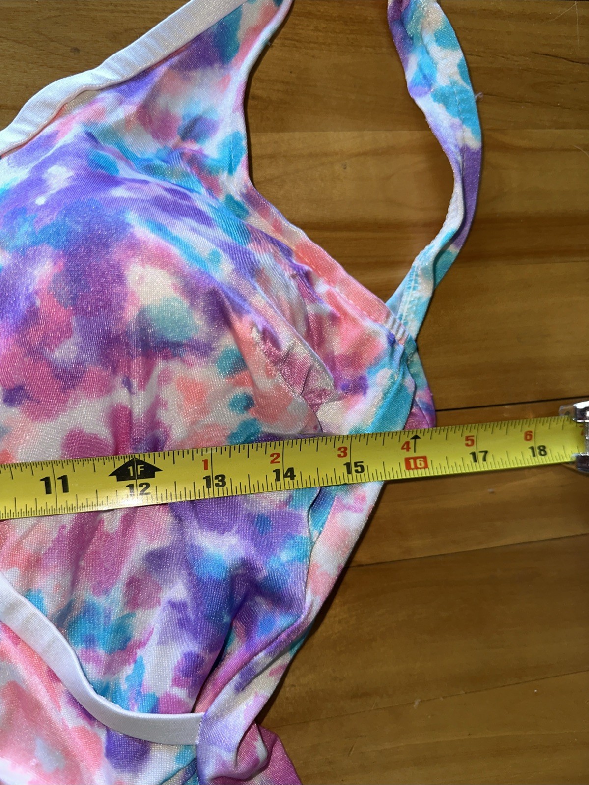 Vintage 80s Ocean View Floral Swimming Suit One Piece Size 16 Built In Cups