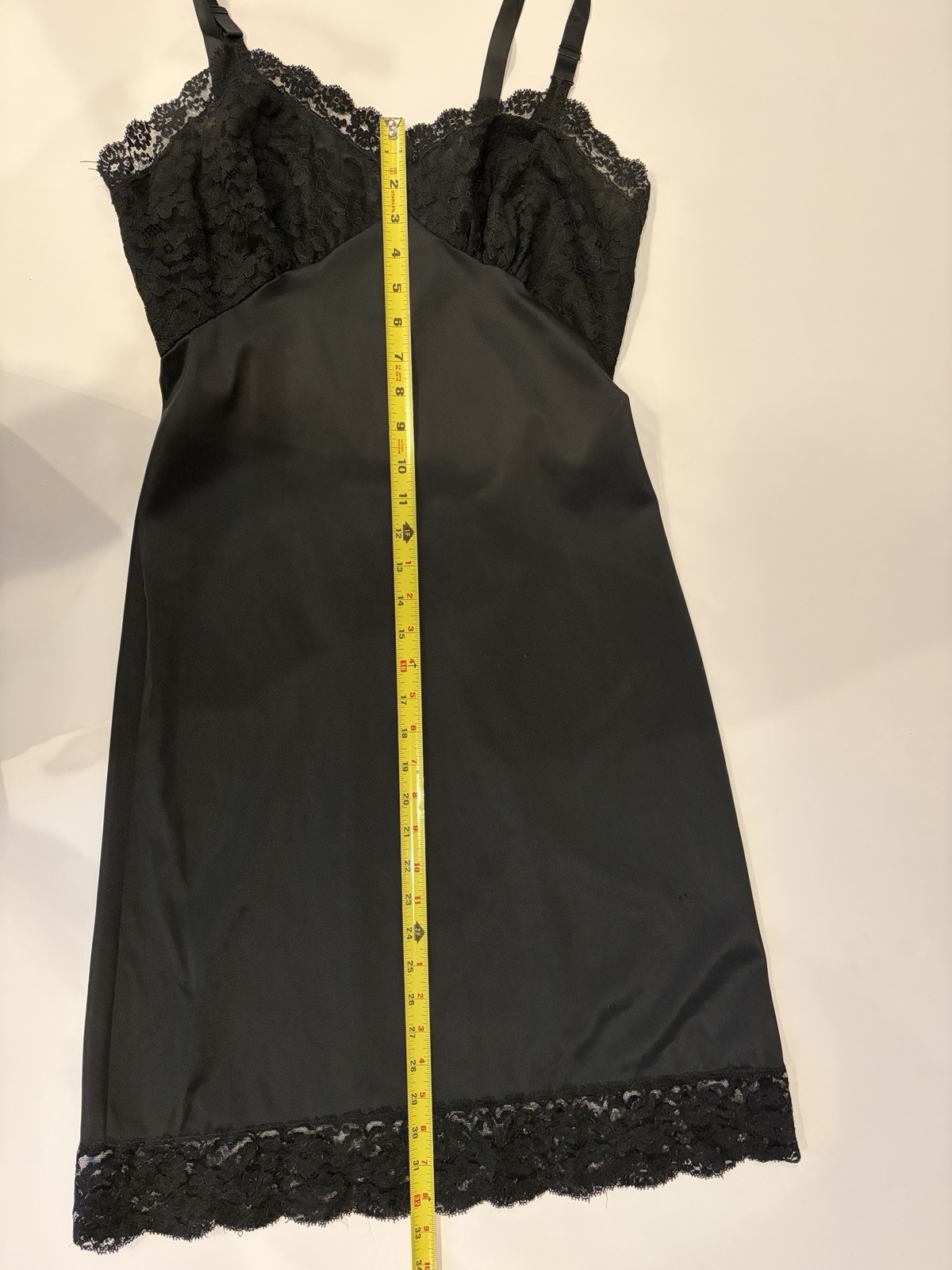Vintage Adoria 1960’s Black Slip With Lace – Approx Size 34 Small