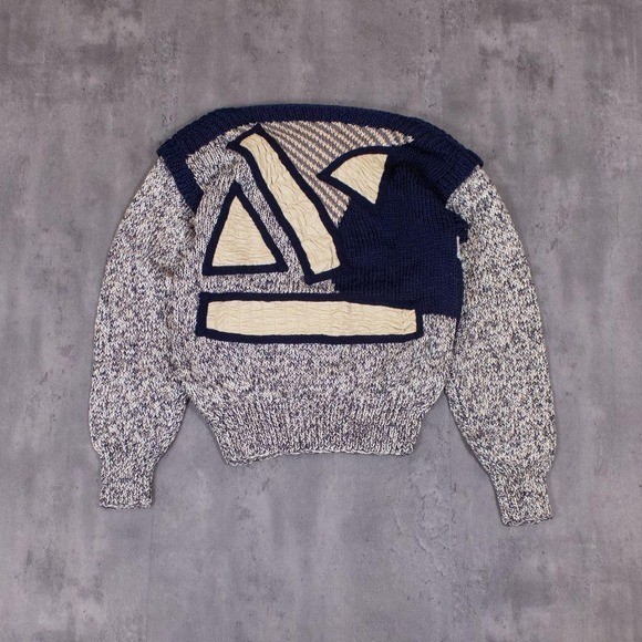 Vintage 1990’s Nannel Tri Blend Coogi Style 3D Pattern Knitted Crewneck Sweater
