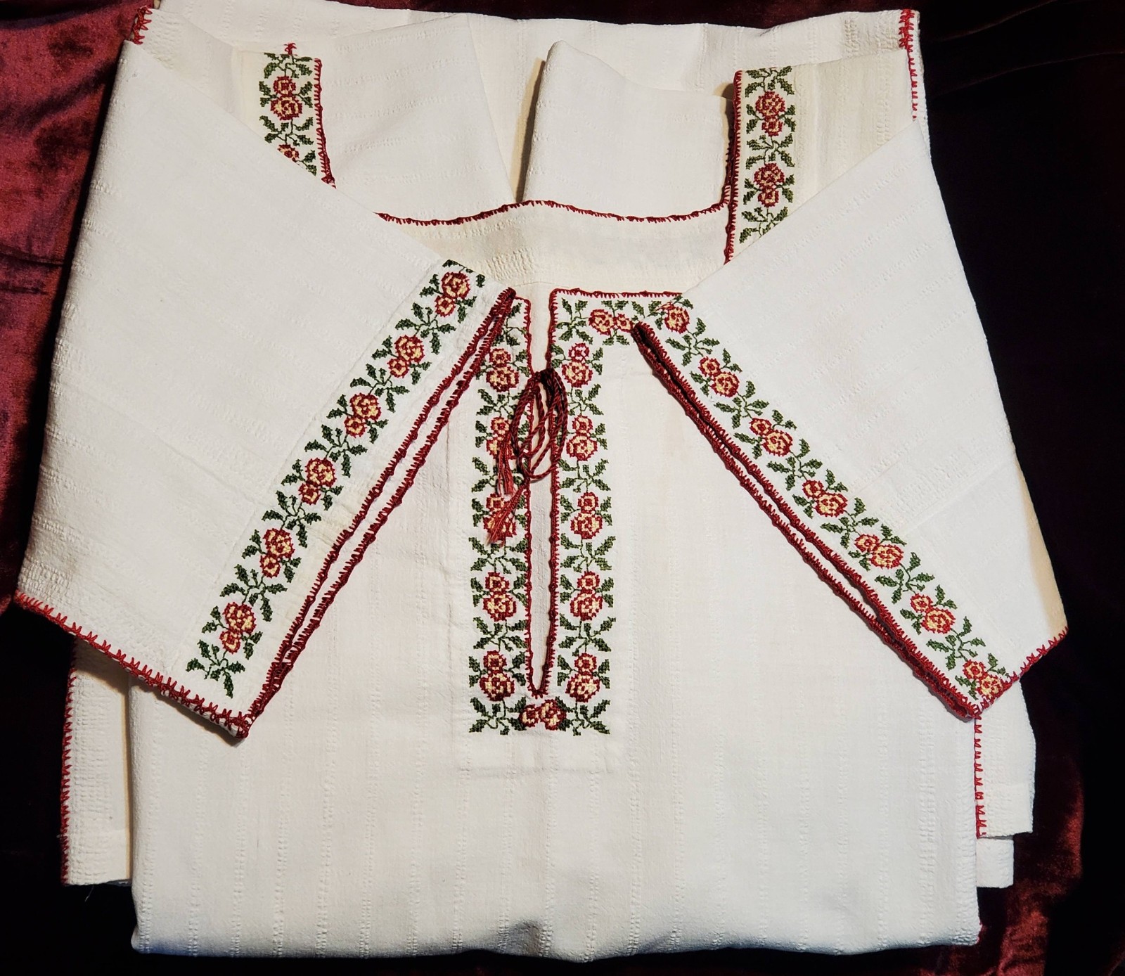 TraditionalBulgarian long dress with Floral Embroidery-Beautiful