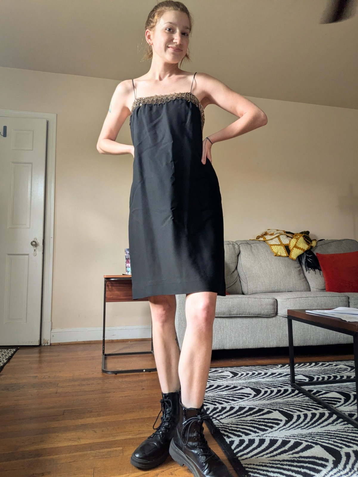 60s Shift Dress with Metallic Sequins and Sheer Jacket