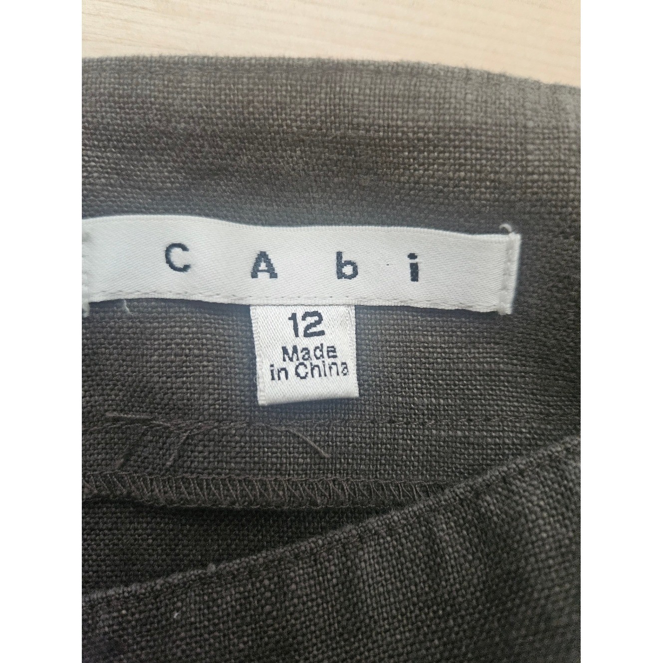 Cabi Chocolate Brown Linen Embroidered Skirt Sz 12 Boho Cottage Prairie Peasant