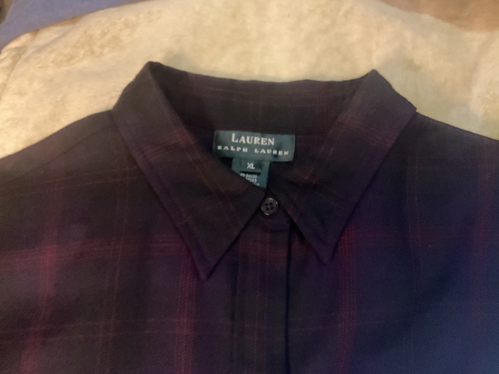 Lauren By Ralph Lauren Women’s Button Down 100% Wool Shirt Size XL