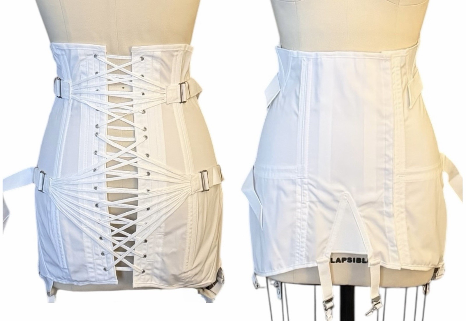 Vintage White corset girdle with garters, Lace Up,Never Worn,1960s 1970s,Sears