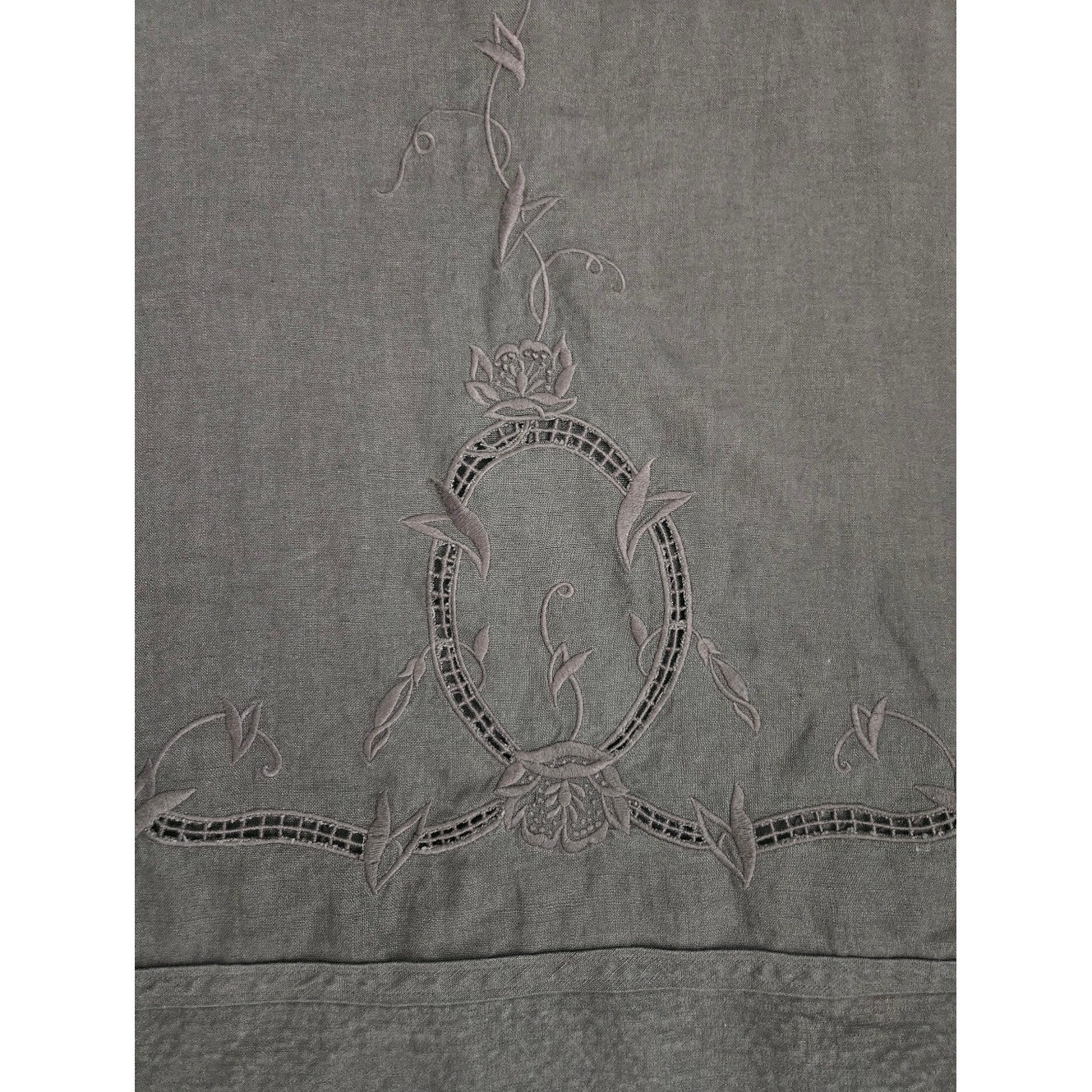 Cabi Chocolate Brown Linen Embroidered Skirt Sz 12 Boho Cottage Prairie Peasant