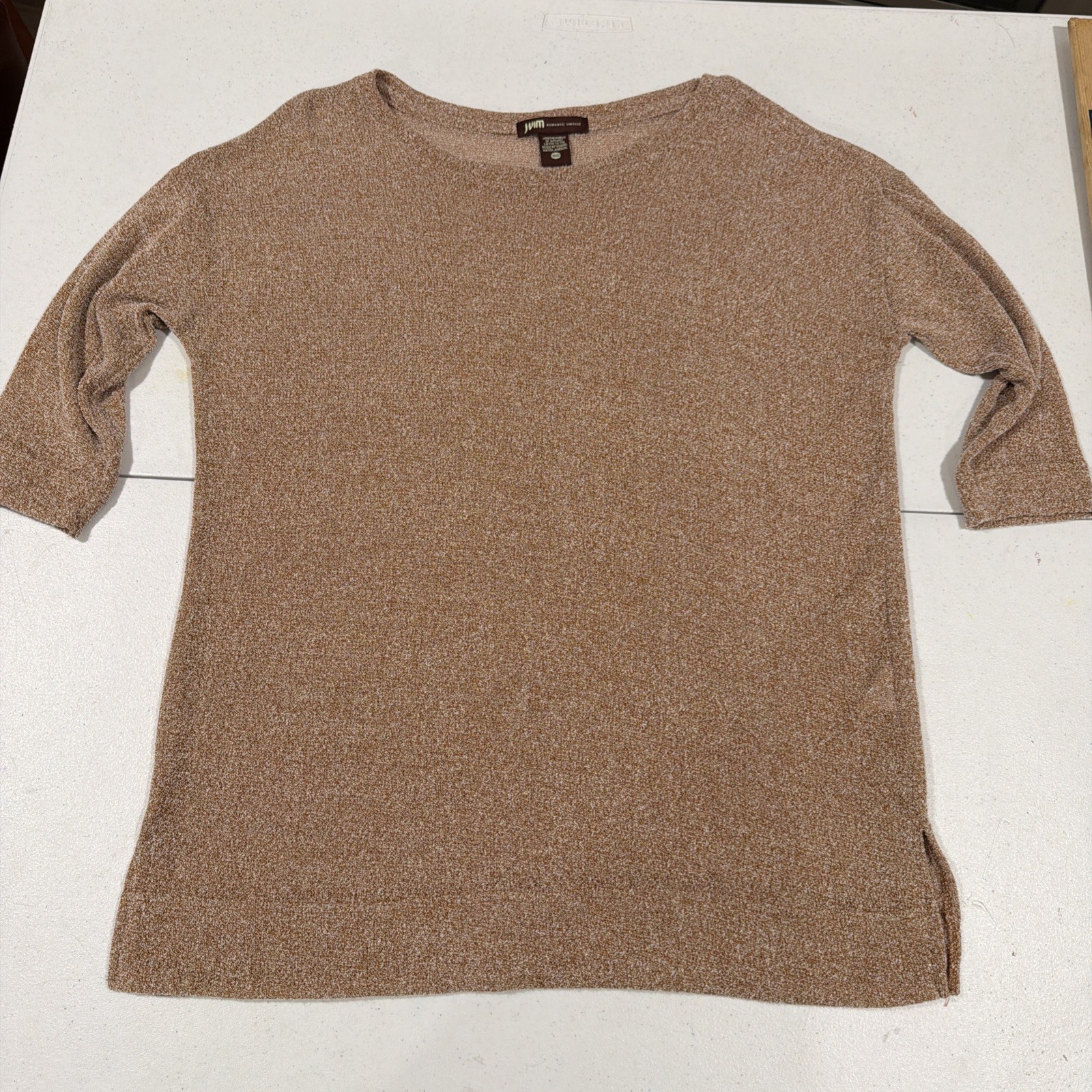 JVIM Romantic Vintage Pullover Brown Mesh Women’s Size 8-10 (Korean Size 100)