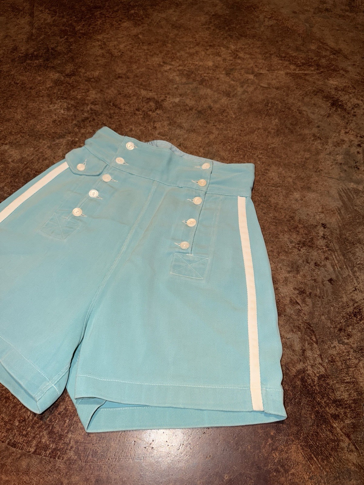 Vintage 40’s 50’s Whitman Gabardine Button Front/Flap Twill Sailor/Play Shorts