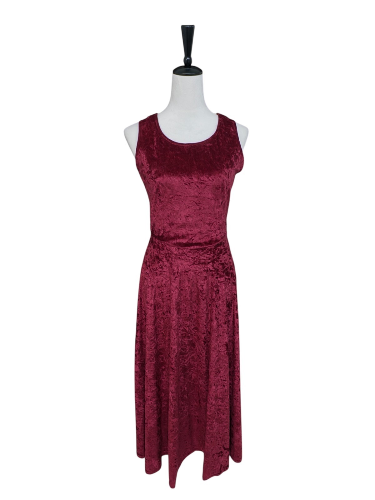 Vintage 90s Switch Women s Crushed Velvet Dress Burgundy Made in USA – Medium