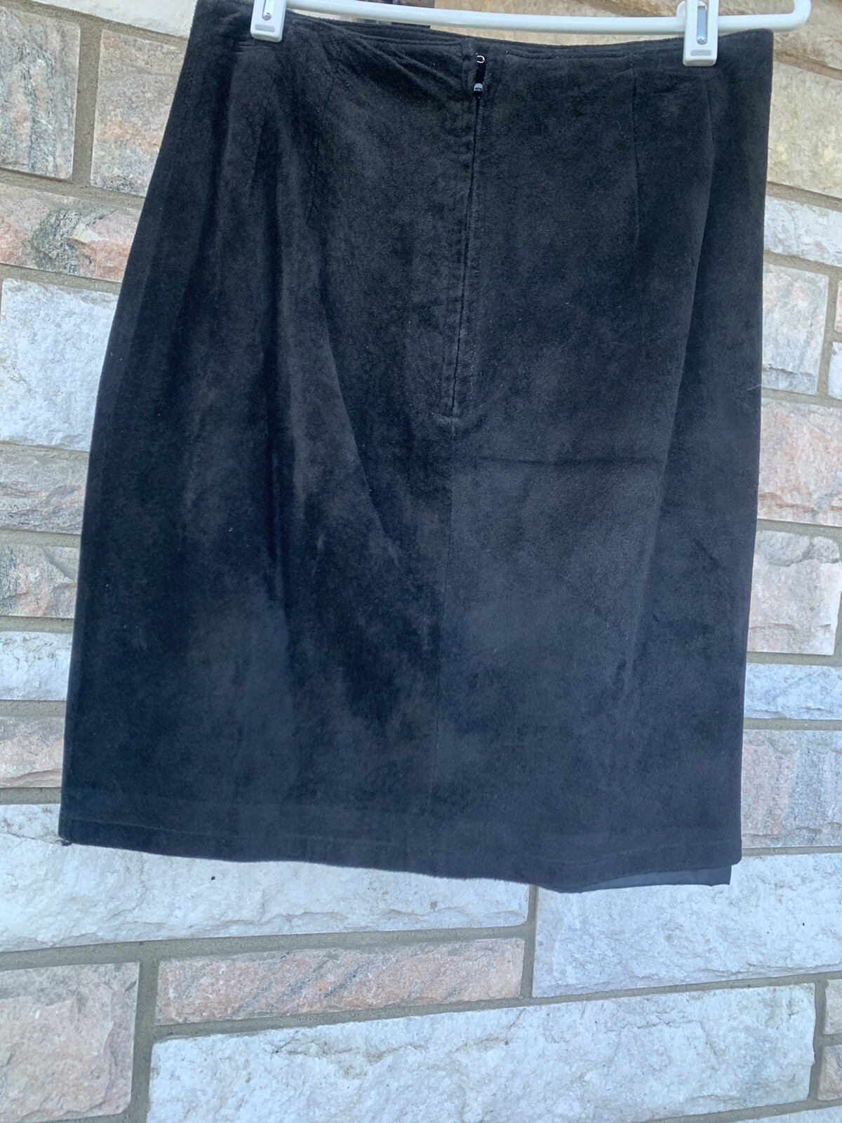 Brass Plum Skirt Nordstrom Black Suede Genuine Leather womans Sz 7