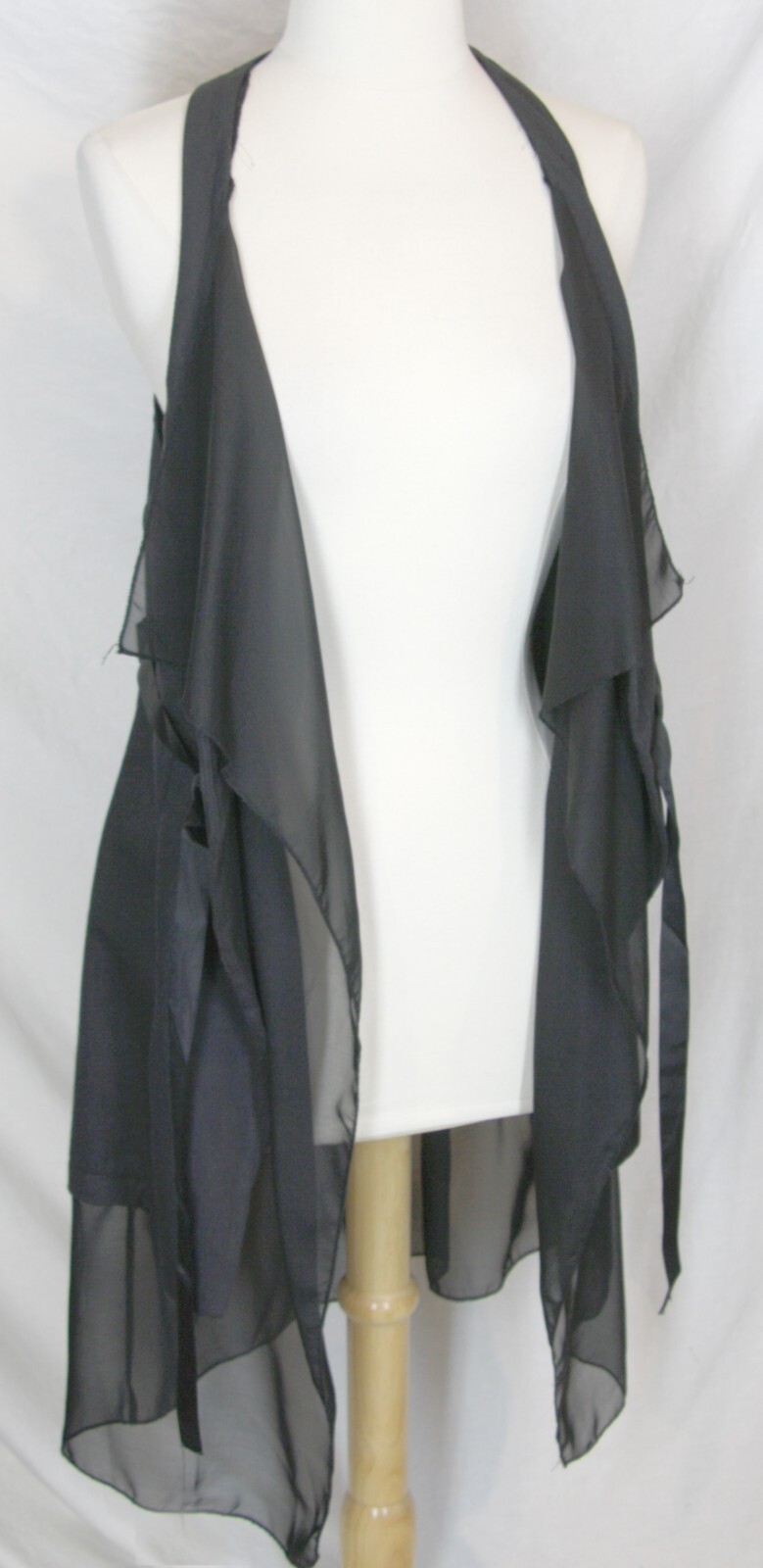 Vintage Versace Jeans Couture black tunic vest long twill sheer Rock Goth Funky