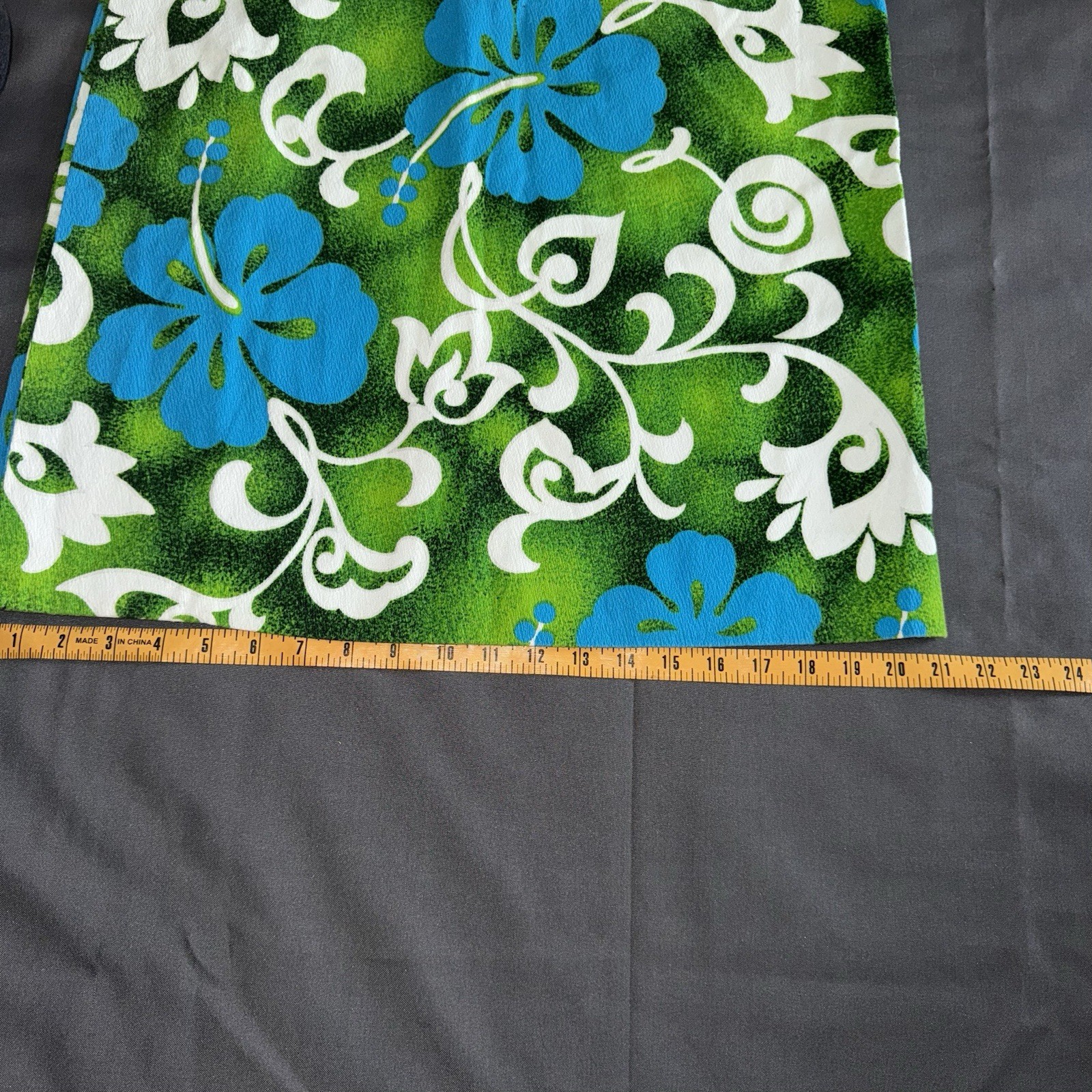 Vogue Paris Original Vintage Hawaiian Handmade One Shoulder Dress Designer