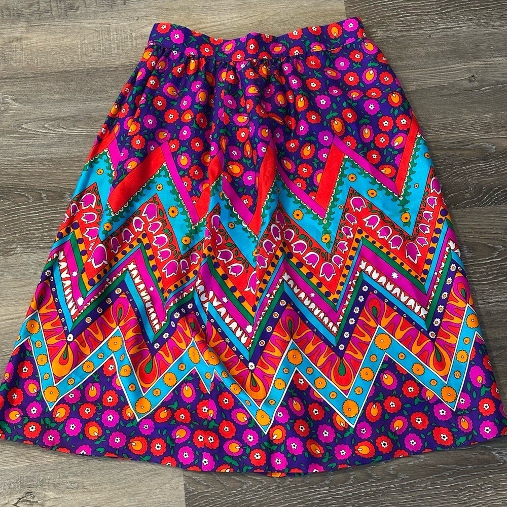 Vibrant Vintage 1960’s Alex Colman Multicolor A-Line Skirt
