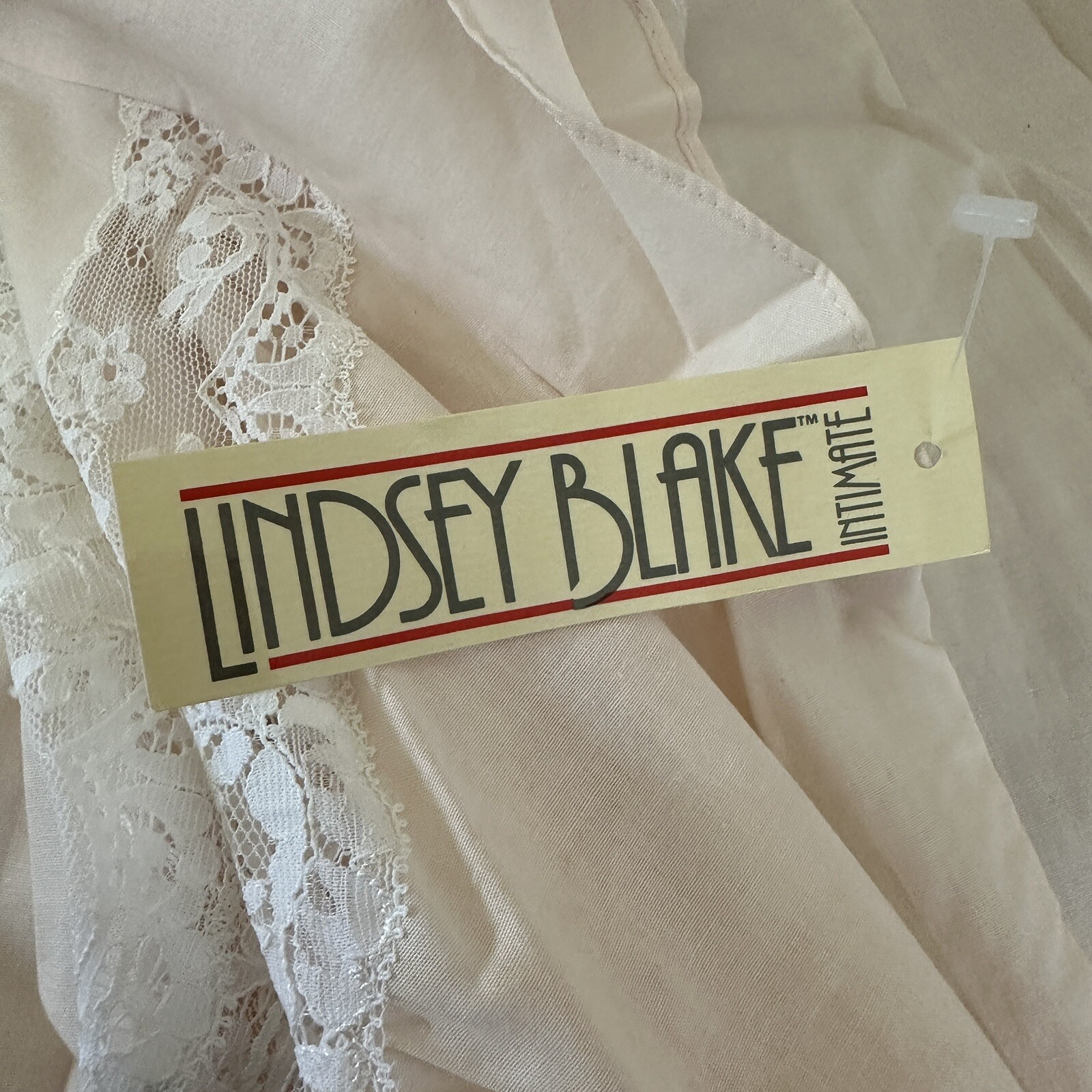 Vtg 80’s Lindsey Blake Cotton Blend Pink Puff Sleeve Lace Victorian Nightgown L