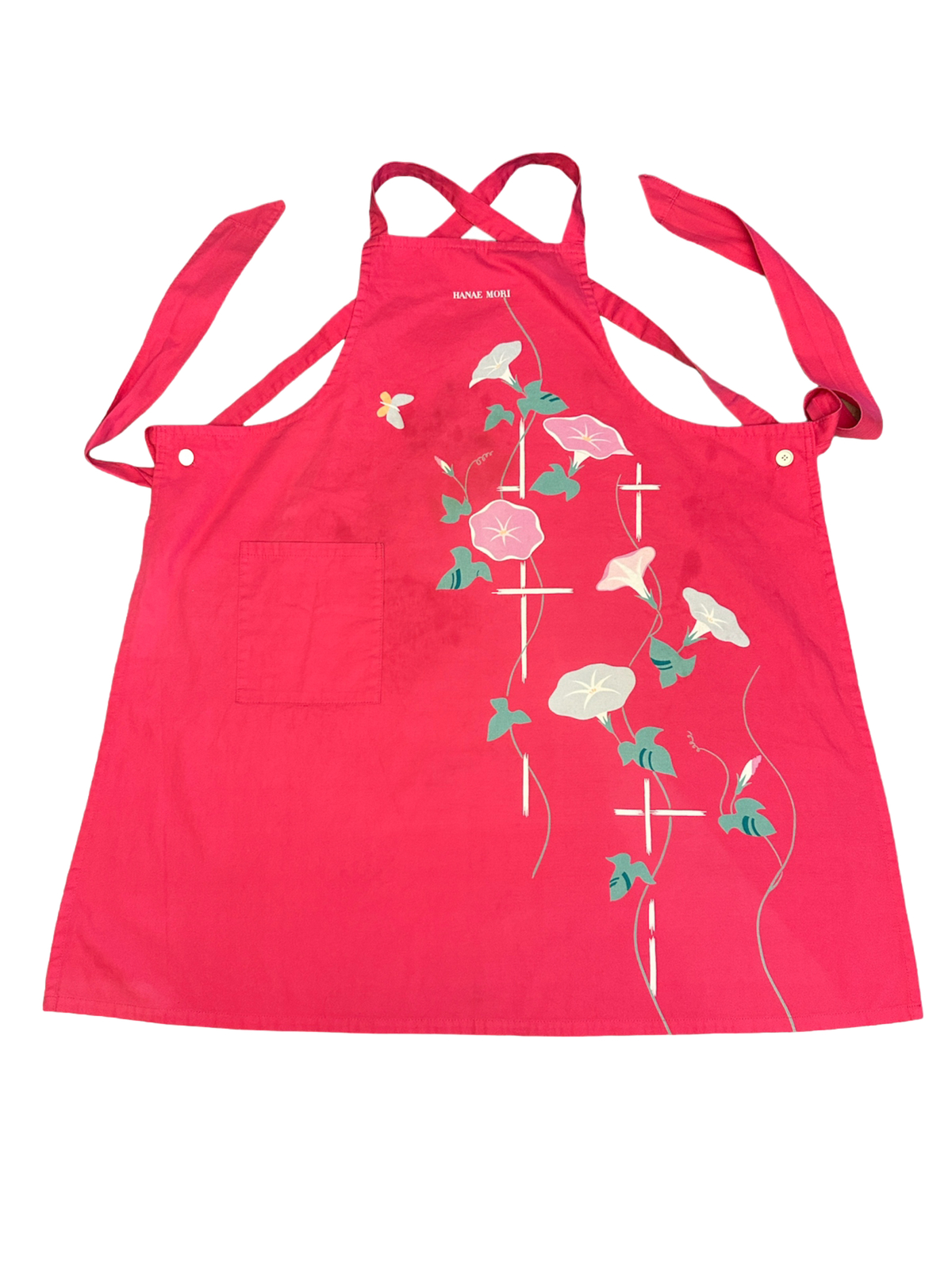 HANAE MORI Apron Vintage JAL Japanese Airlines Uniform Designer Floral VTG