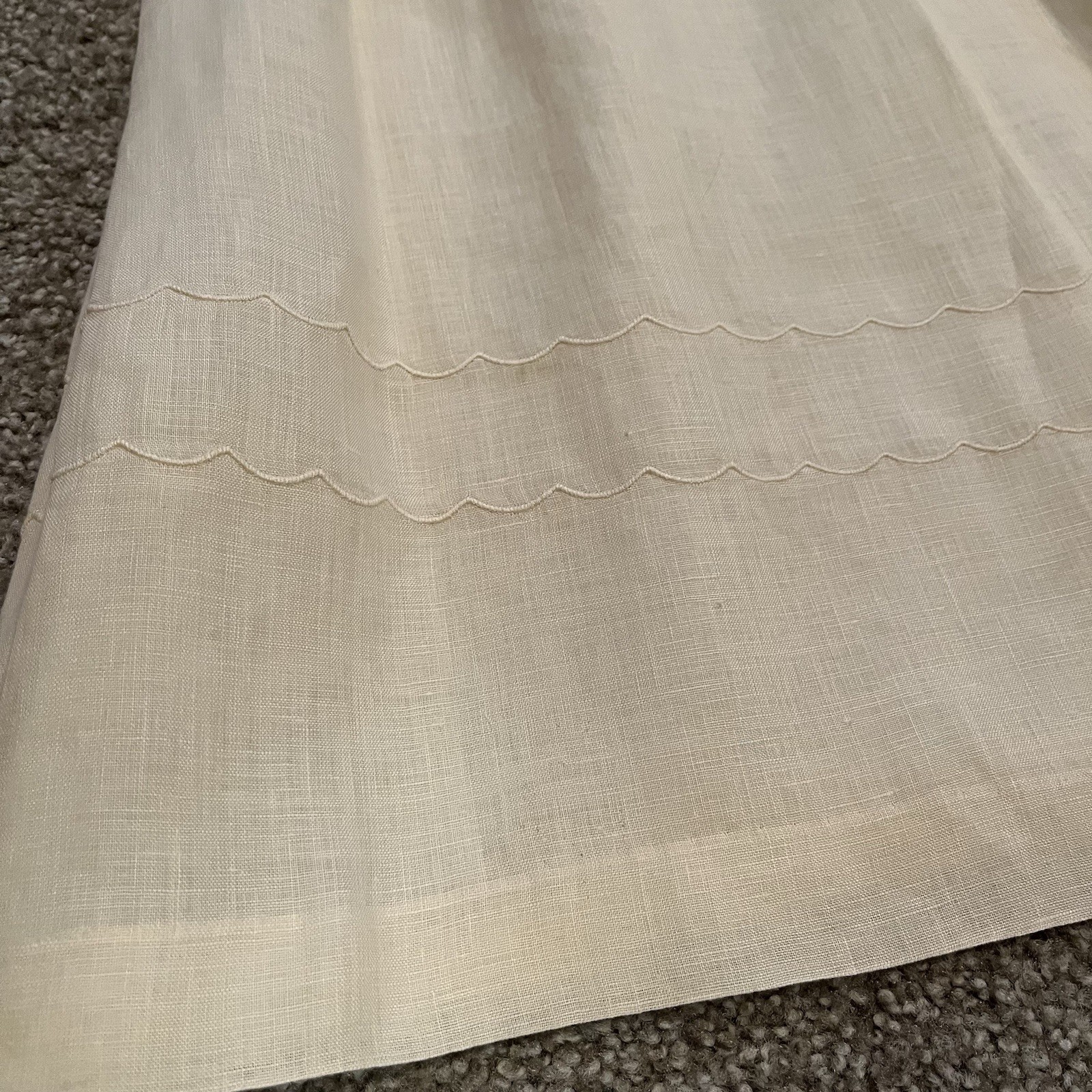 VTG Cloak of Many Colors Women’s 10 Linen Midi Skirt Set Ivory Crochet Victorian