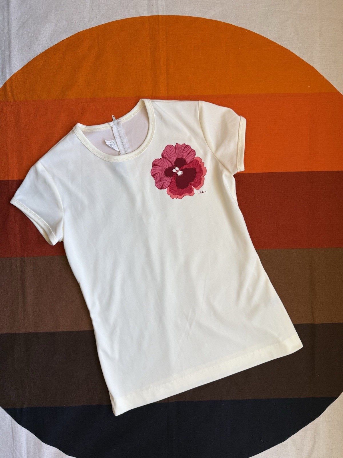 Vintage 1970s Shaheen Floral Hawaiian Top, Signed Size 6