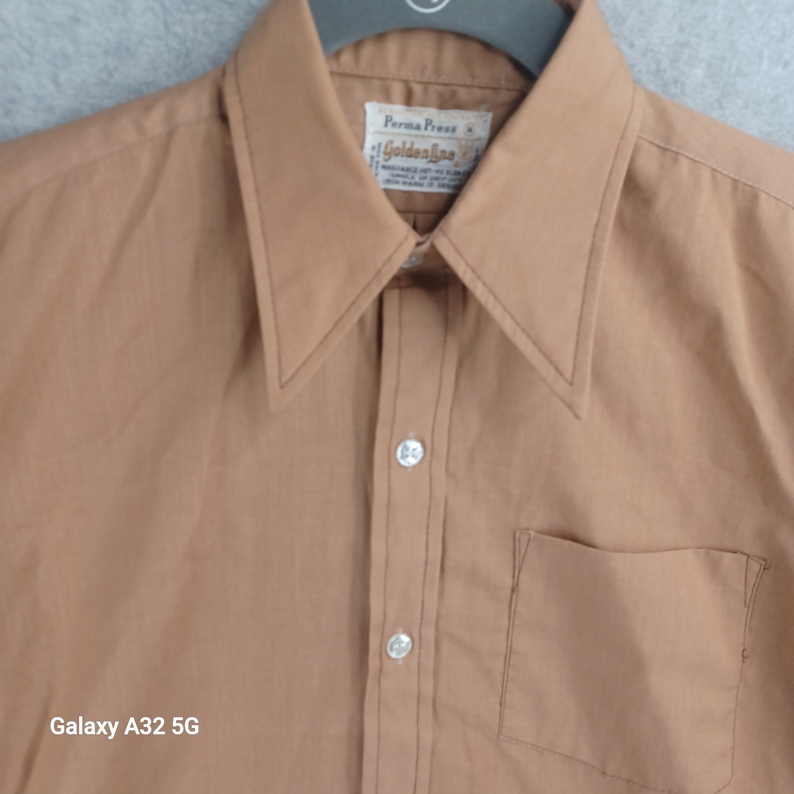 Vintage GoldenLine Perma Press Shirt Women Size 14 See Measurements Button 60s