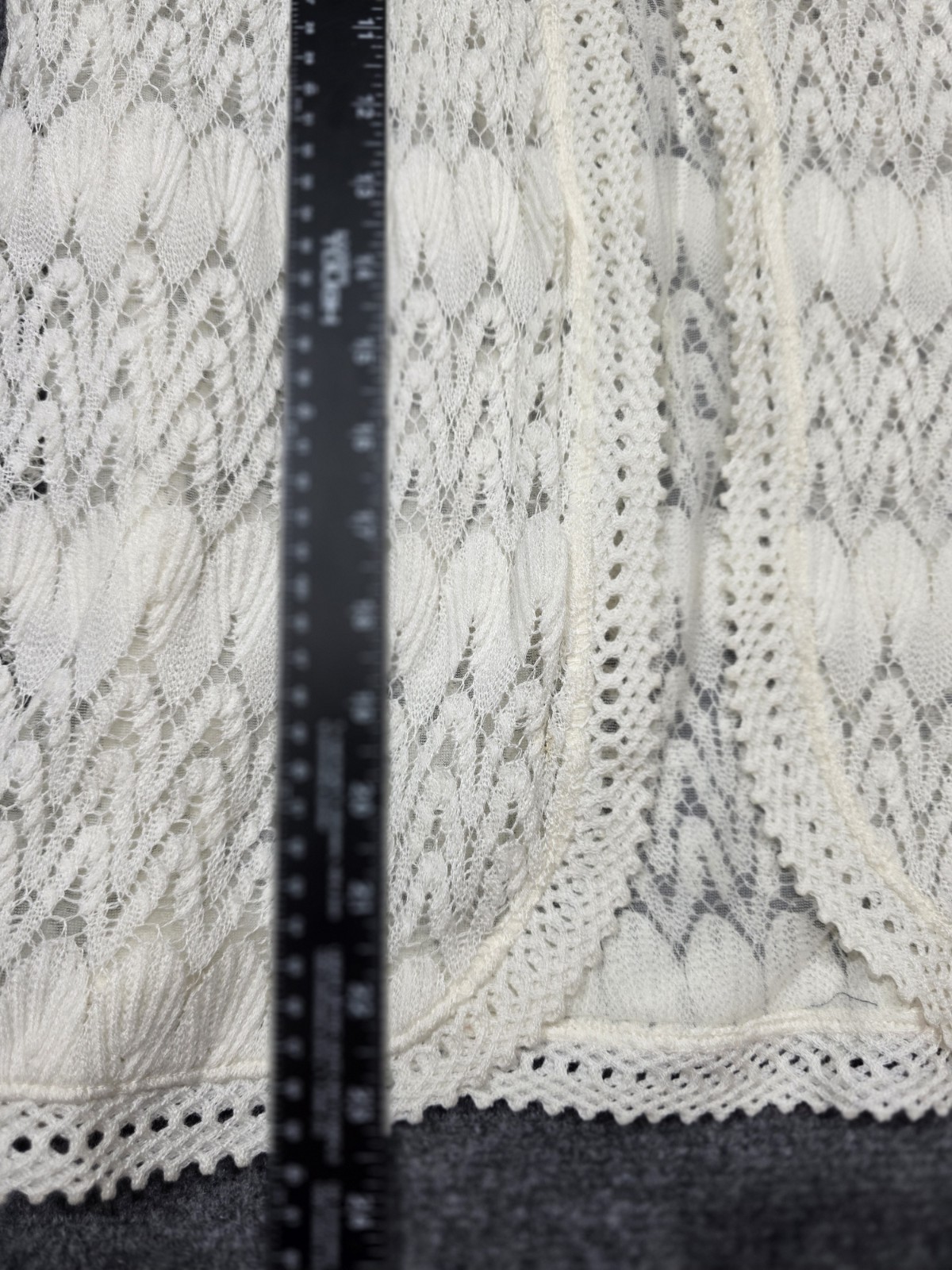 Vintage Crochet Lace Open Cardigan Mesh Sweater Top Shrug Cottagecore Womens