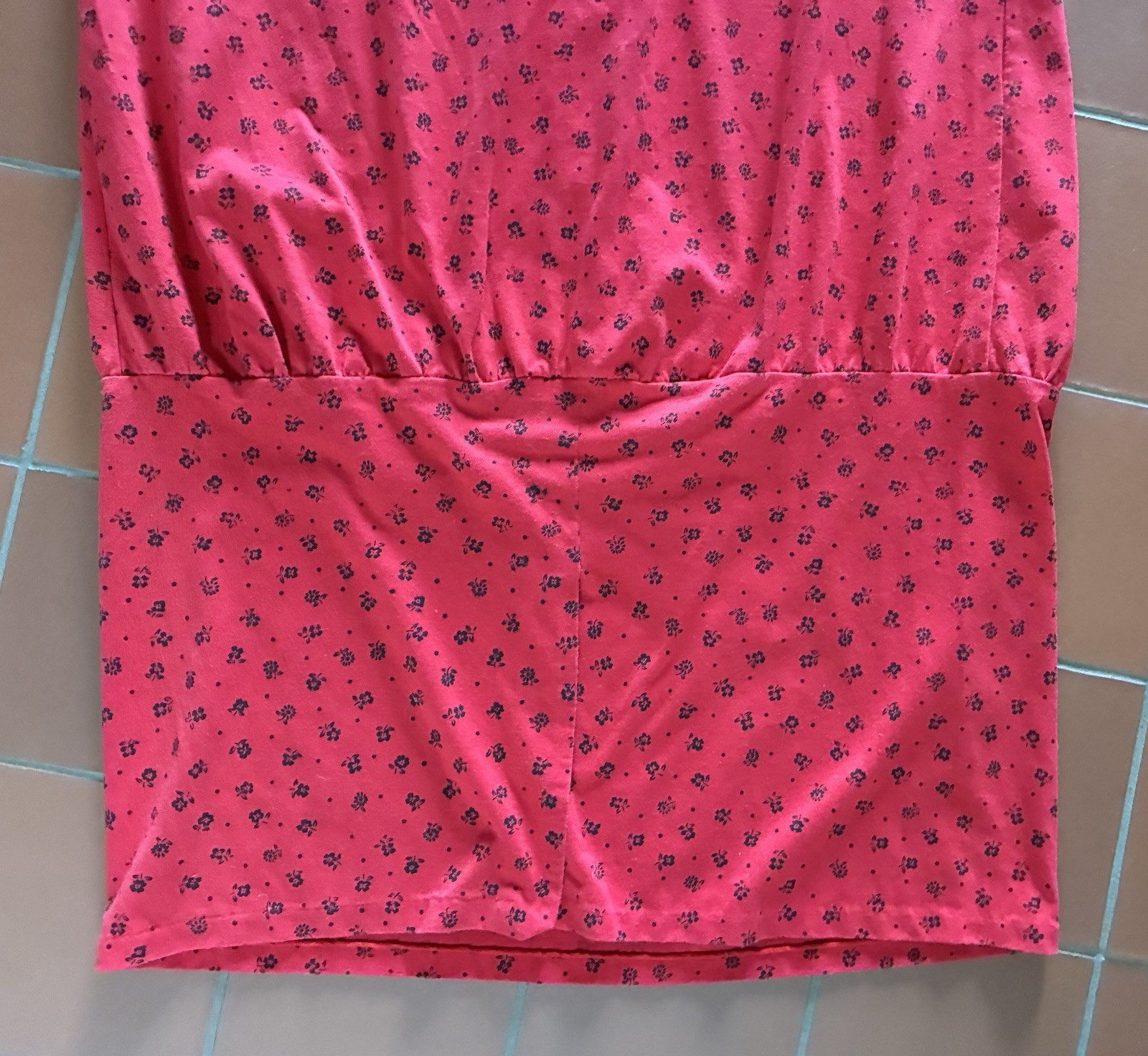 Vintage 1980s ZERO TO 9 Cherry Red Drop Waist Long Sleeved Dress Shoulder Pads M