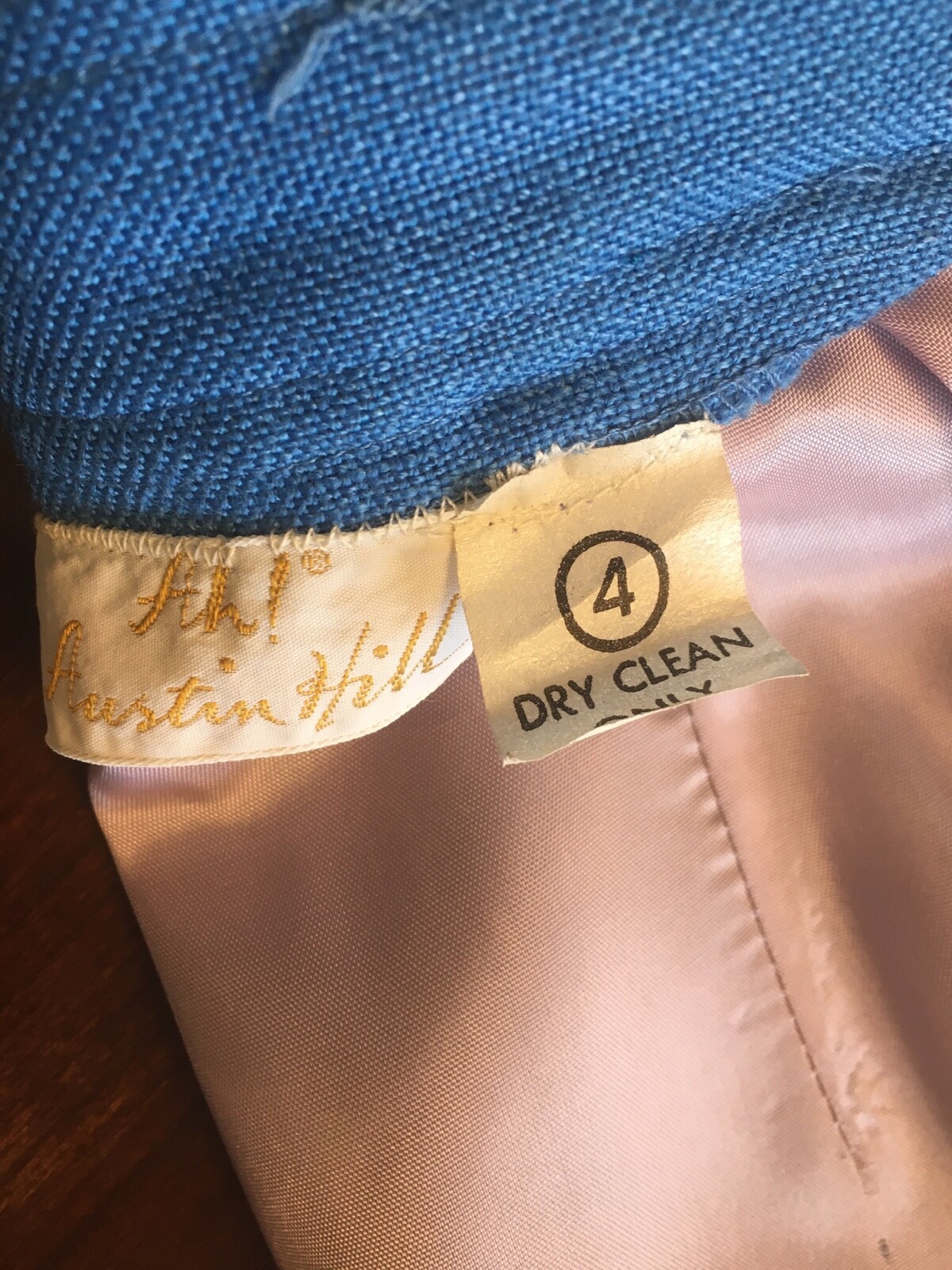 Austin Hill Blue Straight Skirt Fully Lined Size 4 Vintage w/Matching Belt