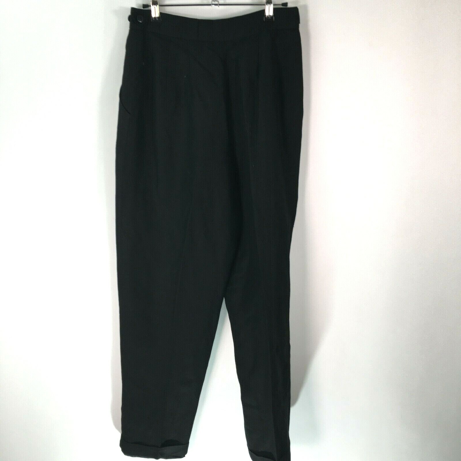 Vintage Feniciana Womens Straight Leg Casual Pleated Black Dress Pants Size 8