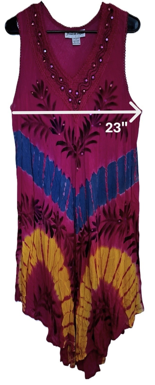 Fuchsia Gauze Boho Hippie Festival Sun Dress 12/14