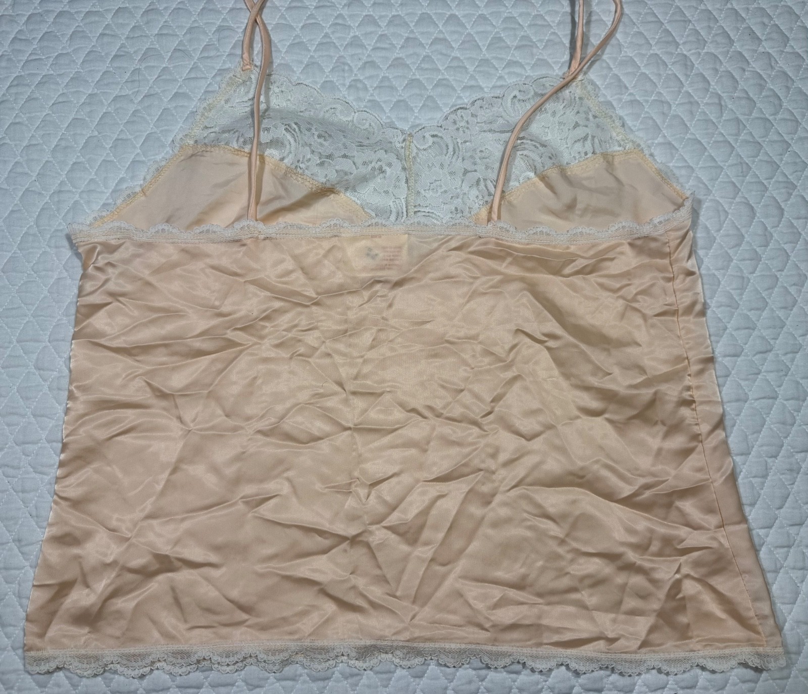 VINTAGE Anne Rothschild for Caress Pajama Set Pink Peach Lace Cami Shorts L14-16