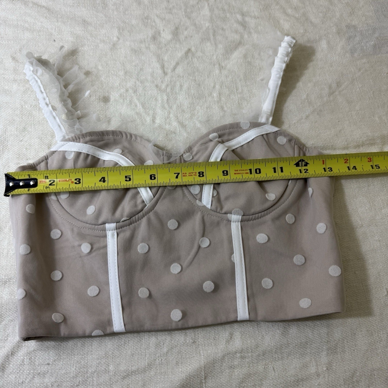 Hello Molly Corset Top Sheer Polka Dot XS Dainty Feminine Cottagecore Coquette