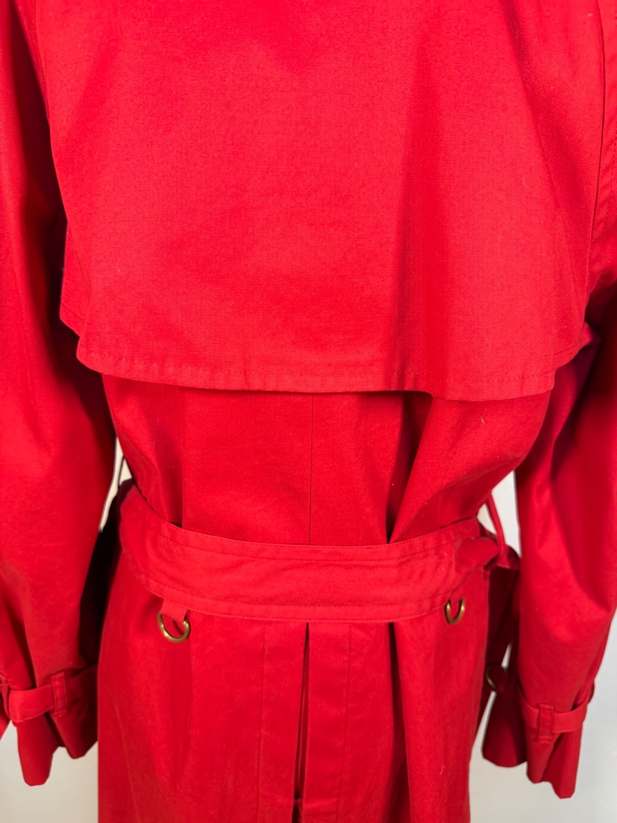 Brooks Brothers 346 Women’s Red Double Breasted Lined Jacket Trench Coat Belted