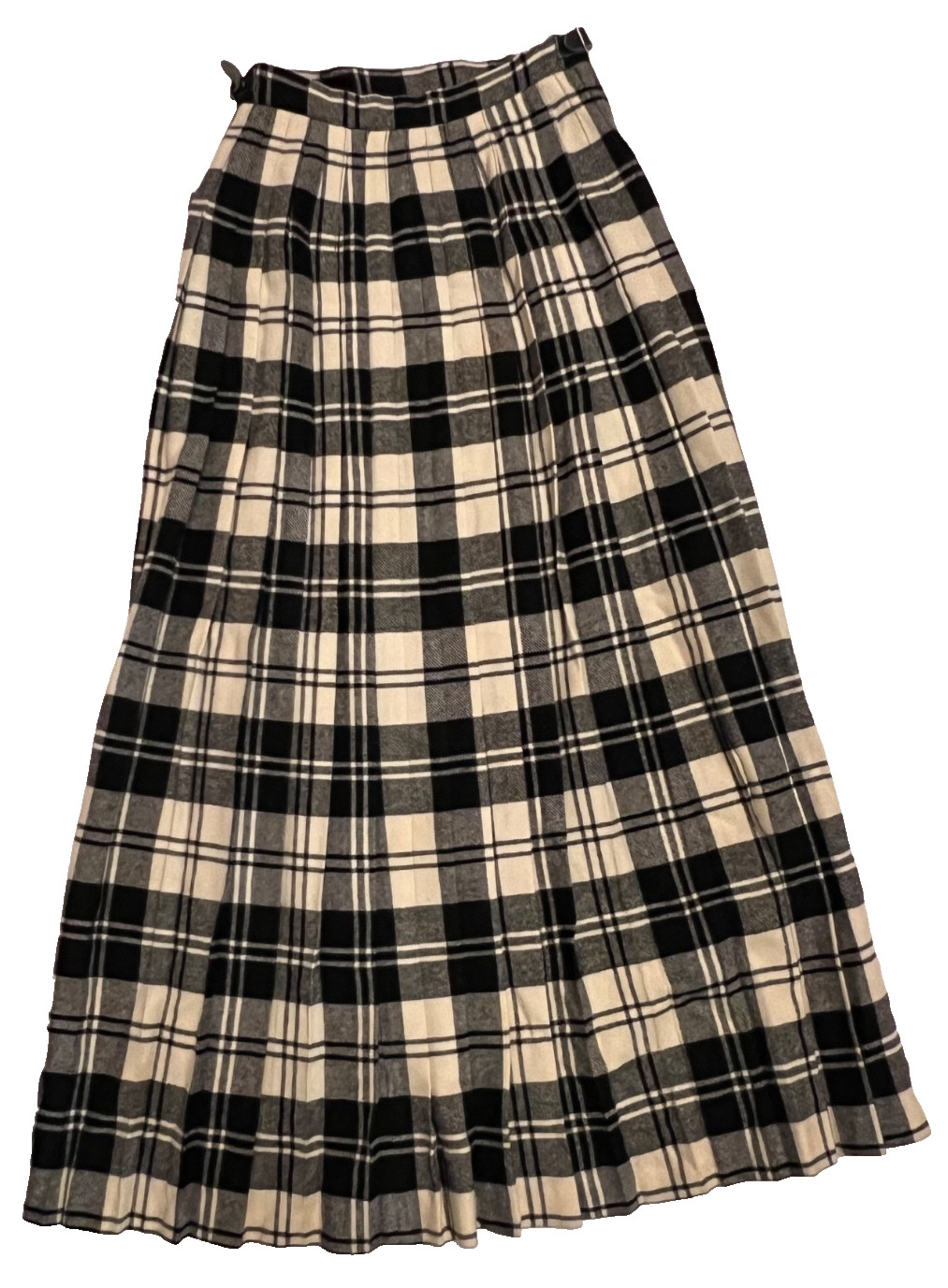 Vtg Laird Portch of Scotland Tartan Plaid Wool Skirt Leather Buckles Size 7/8