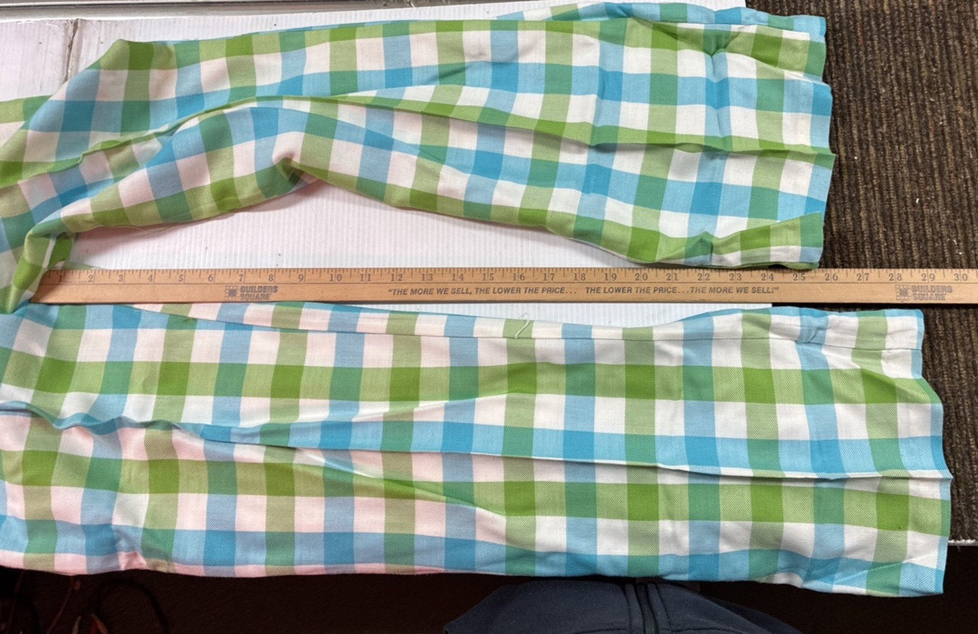 Vintage 50s Juniors by Vassar Blue Green & White Plaid Pants w/Suspenders Size 7