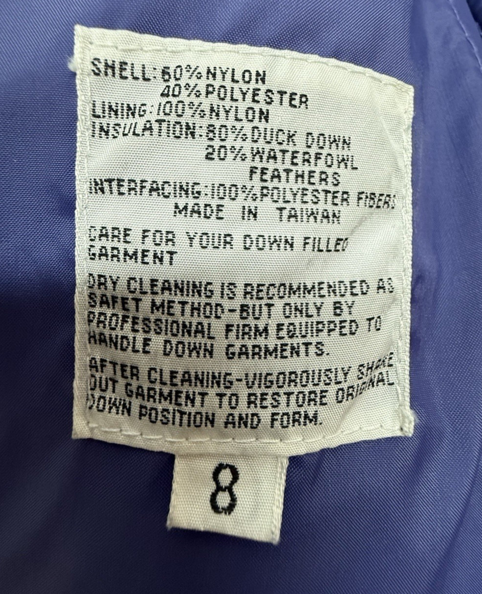 Vintage COUNT ROMI Ltd Women’s Size 8 Down Insulated Mid Length Jacket