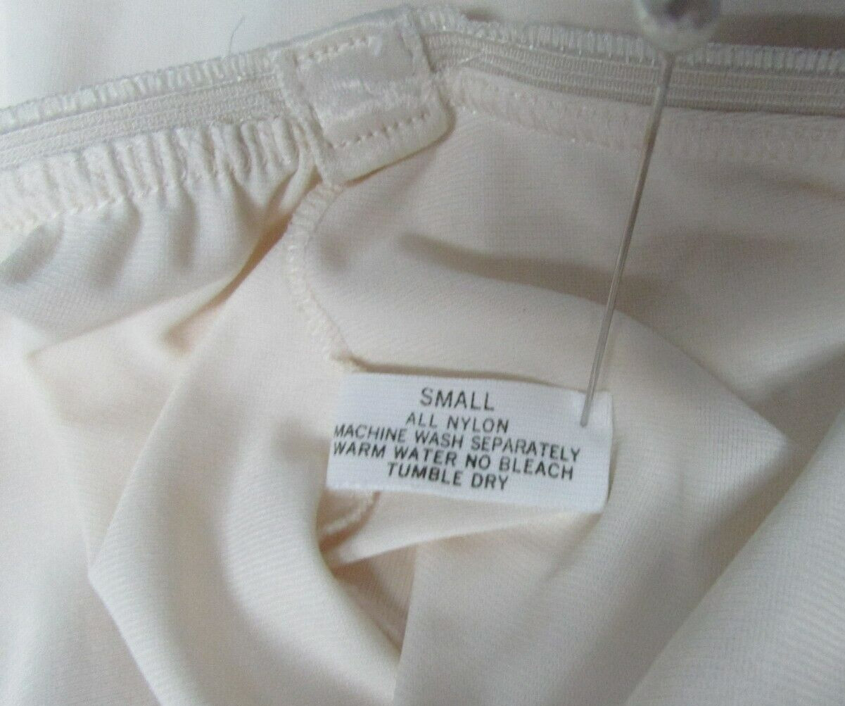 VTG Shadow Line 39″ Long Maxi Beige Half Slip Nylon 18″ Side Slit Size S USA