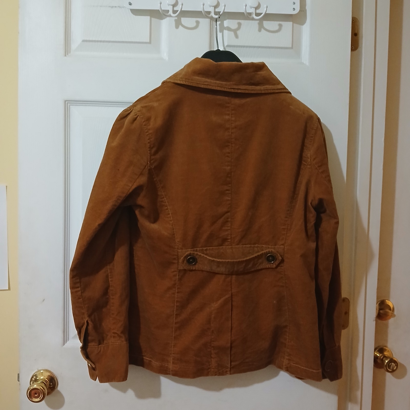 Mossimo Supply Co Corduroy Pea Coat Women L Brown Double Breasted Y2K 90s Retro