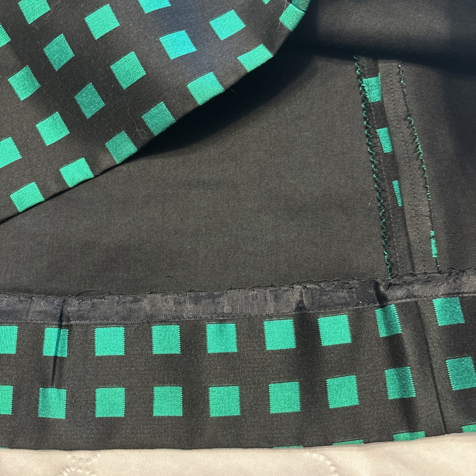 VTG 1960s/1970s Dress W/Jacket Custom Made green/black checked Med. NICE