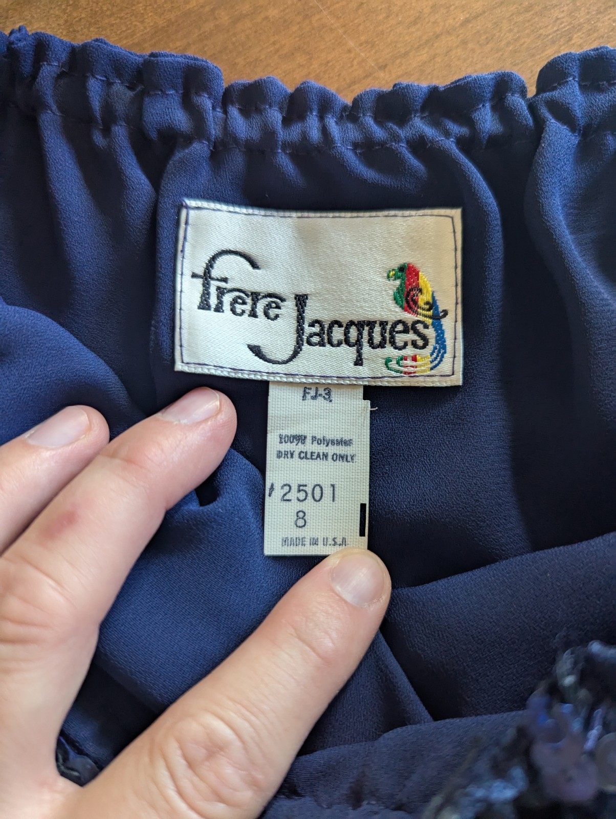 Vintage 70s Frere Jacques Navy Metallic Sequin Glitter Disco Tube Top Strapless