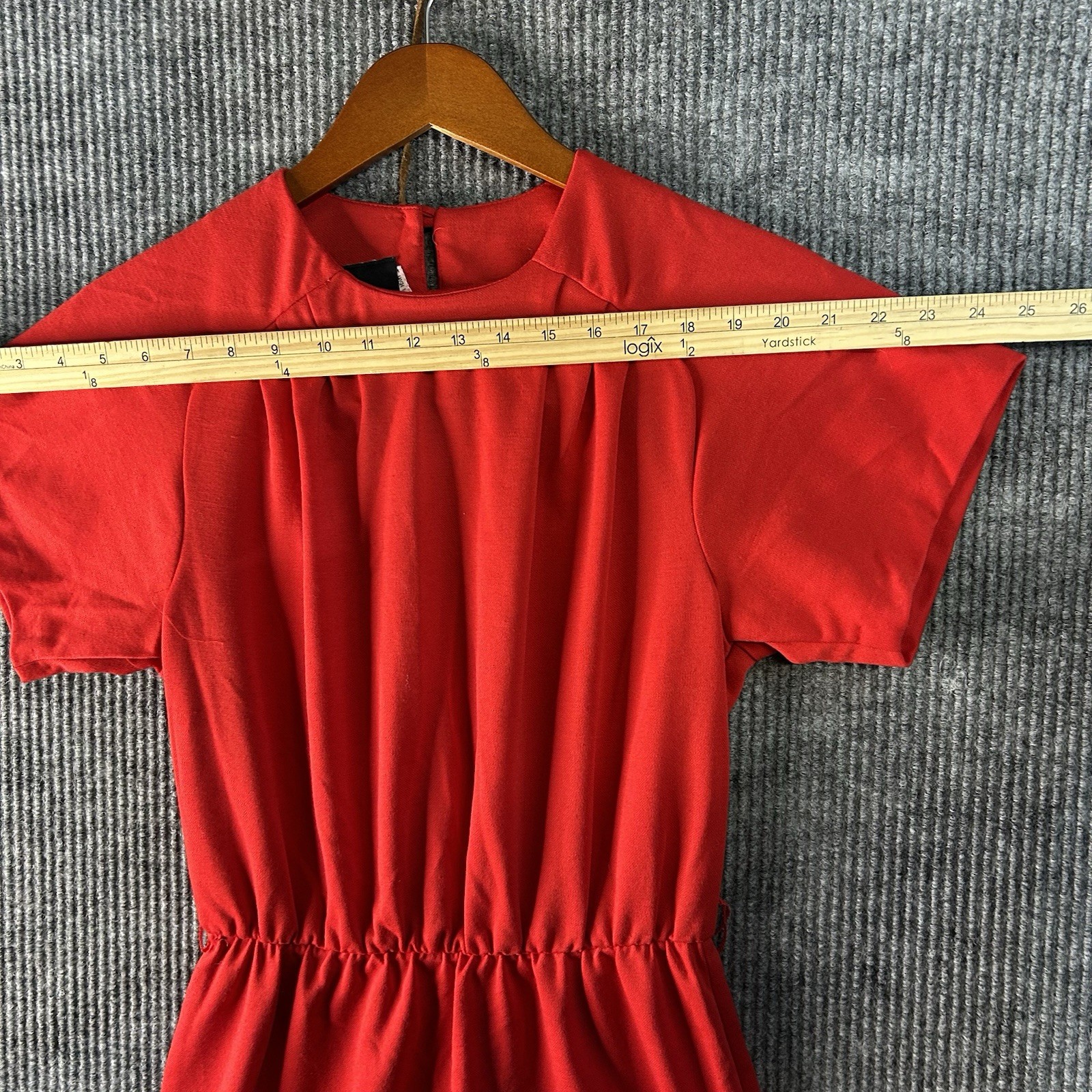 Vintage Dress Women’s 10M Jean Leslie Red Short Sleeve