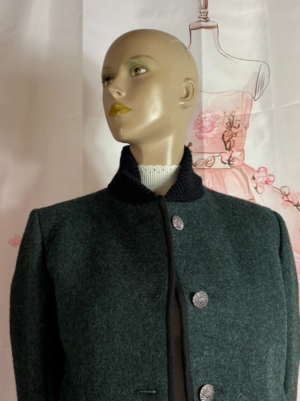 Walkloden jacket virgin wool costume jacket handmade unisex size 38/40 S/M
